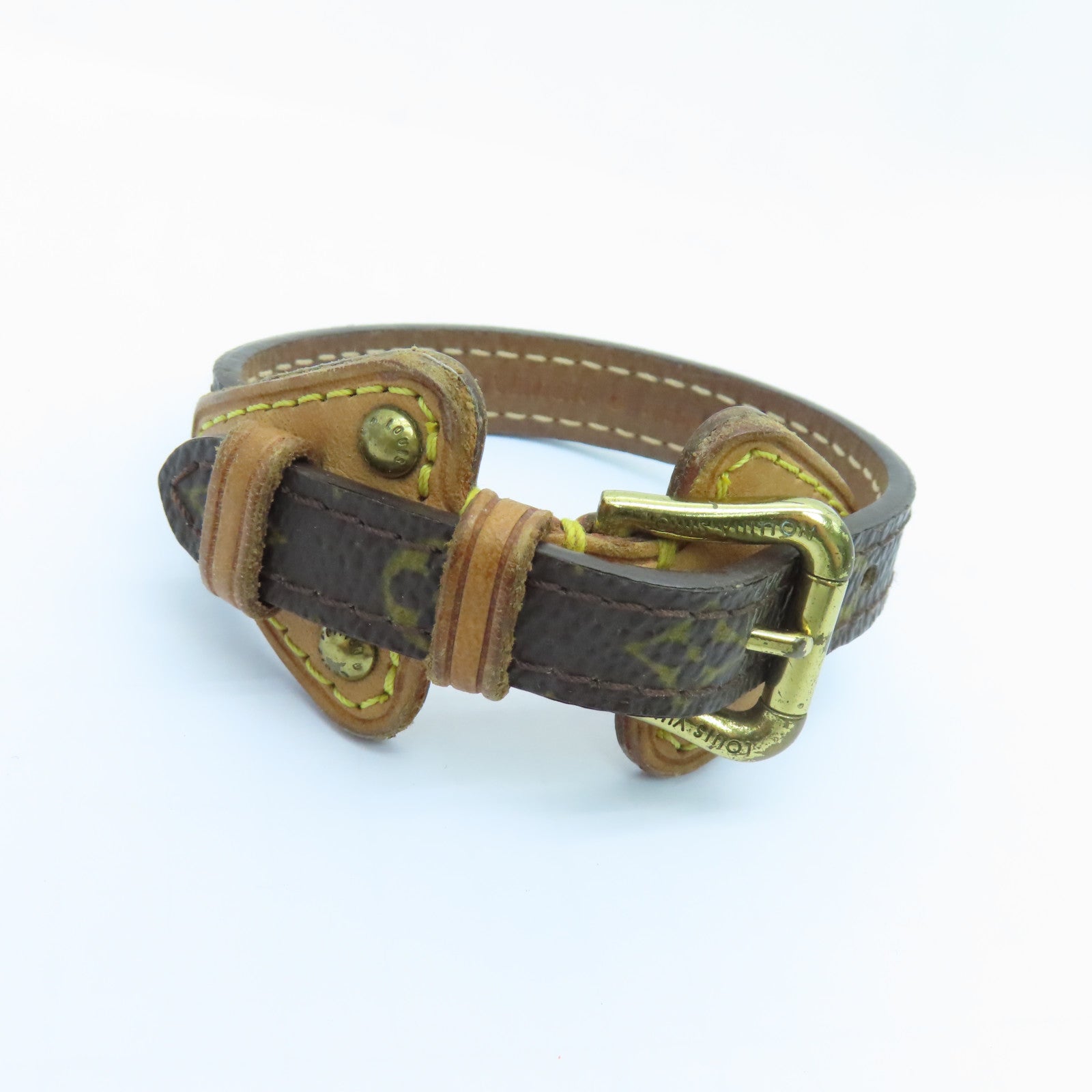 LOUIS VUITTON Monogram Bracelet手镯金扣啡色