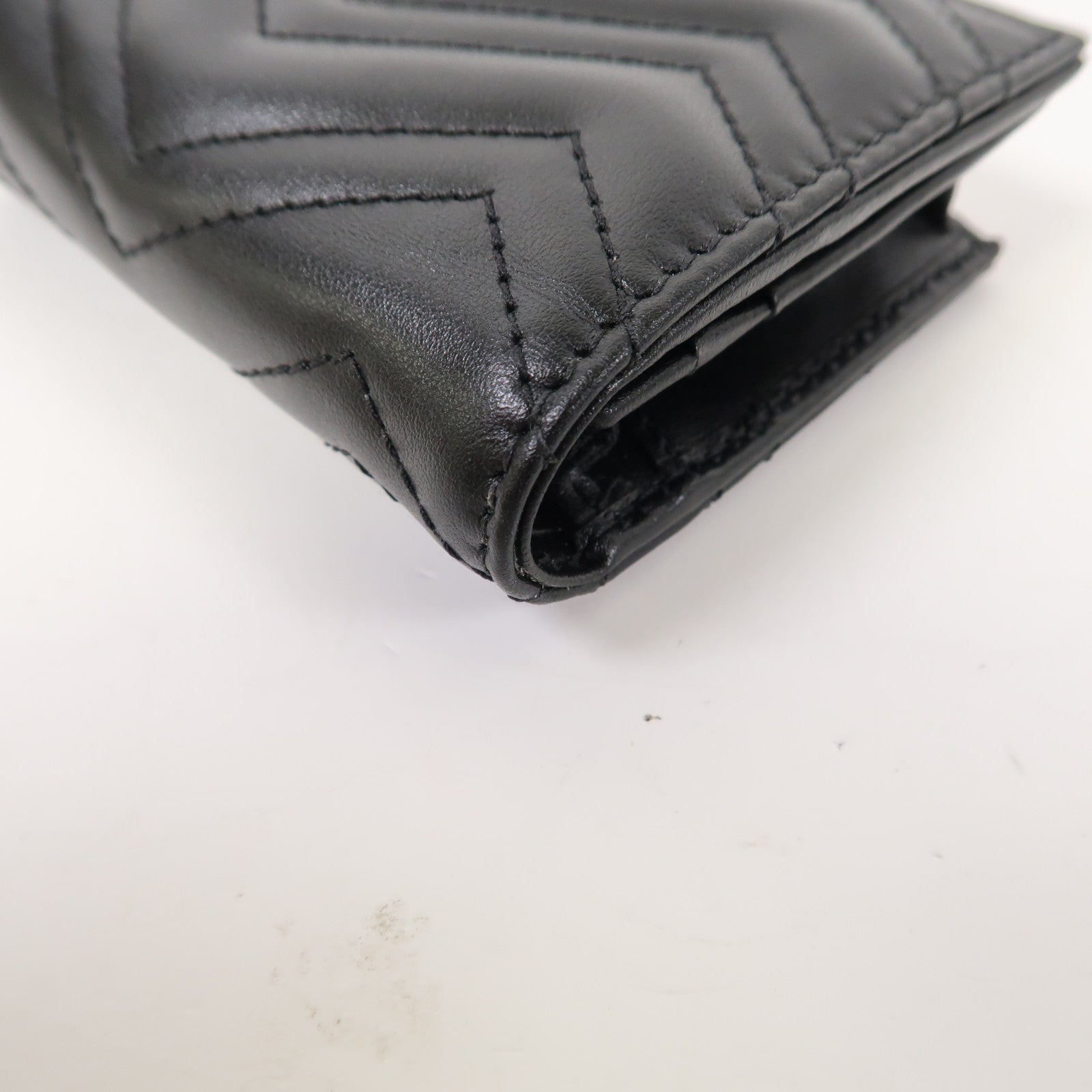 GUCCI 斜紋牛皮皮革Wallet金扣錢包黑色