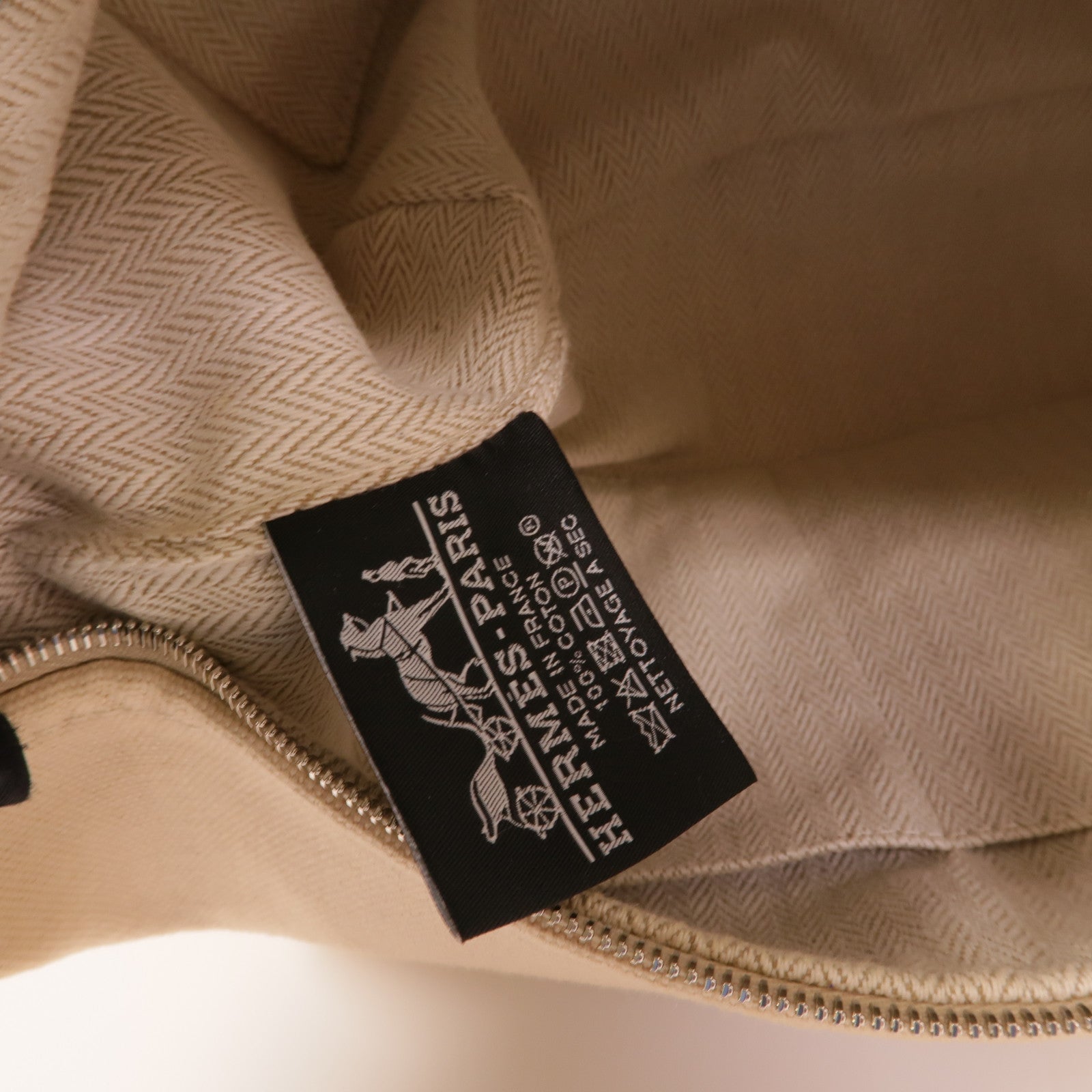 HERMES 帆布Bride A Brac PM手挽袋Naturel