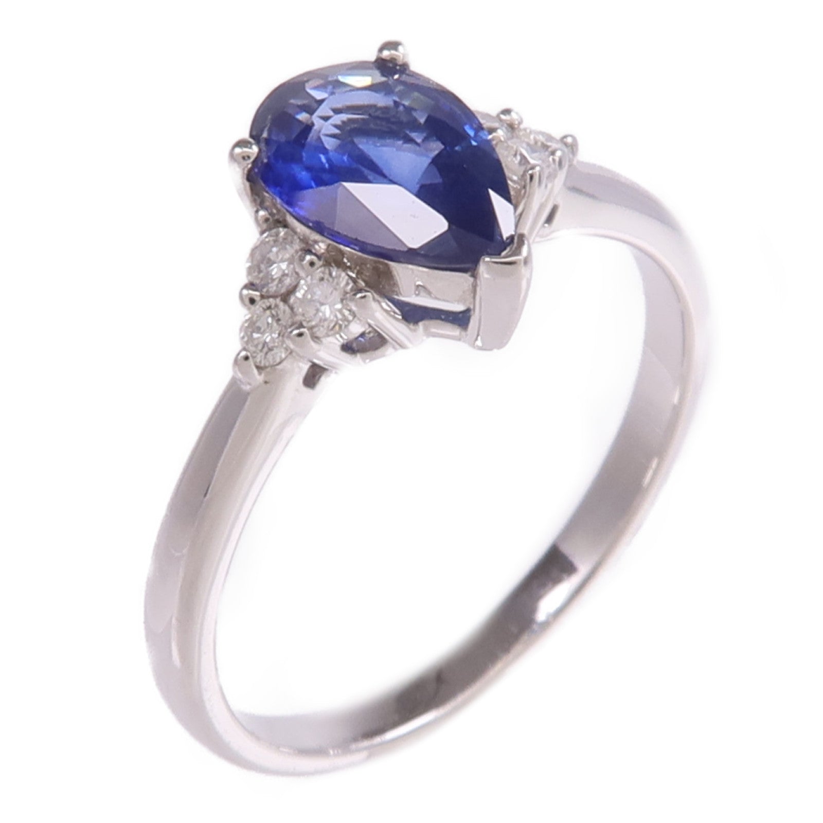 JEWELRY 【激減優惠】18K白金Sapphire Diamond Ring藍寶石/鑽石戒指US#6