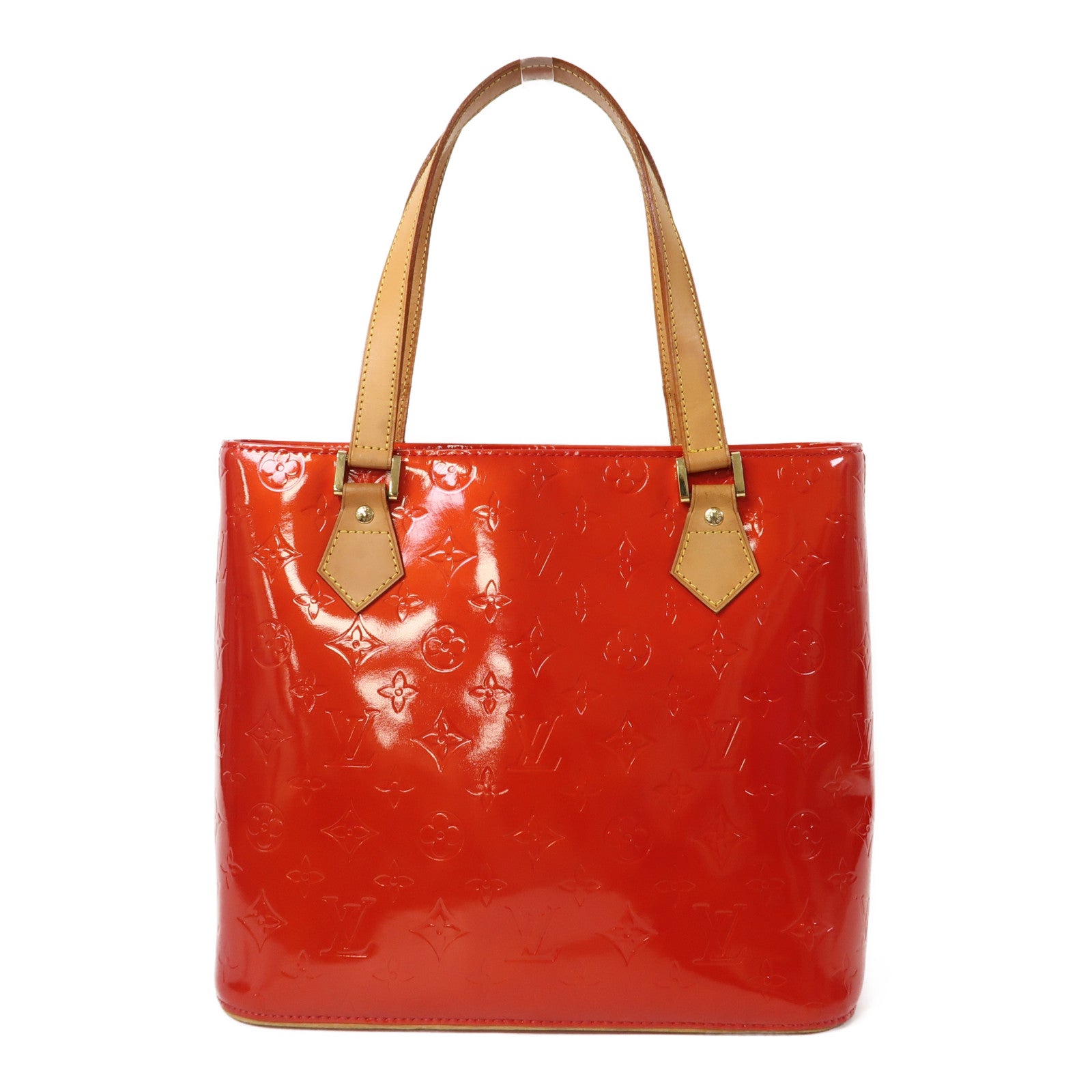 LOUIS VUITTON 【清倉大減價】Vernis Huston 金扣Tote Bag紅色