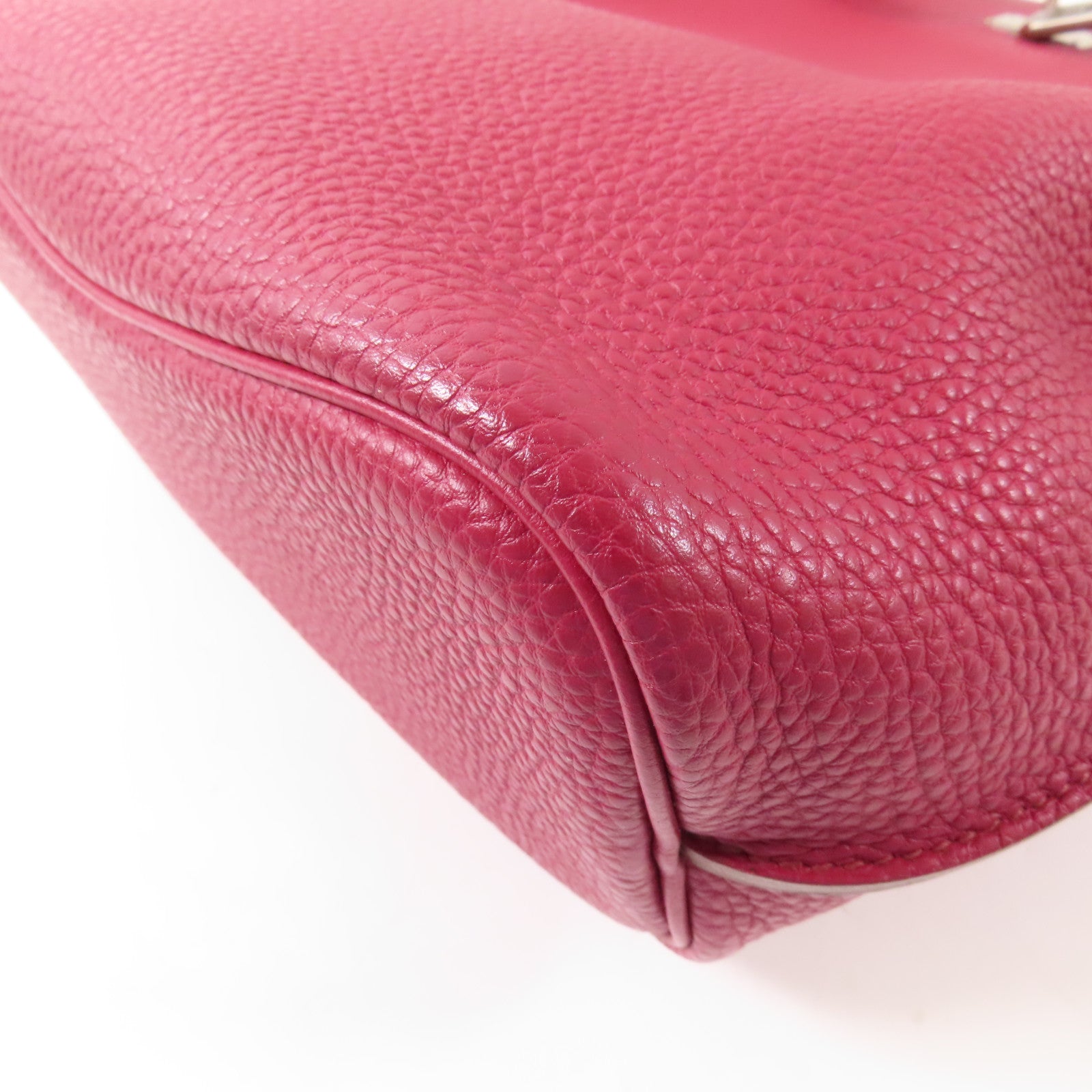 HERMES Togo皮革So Kelly銀扣肩背袋Ruby