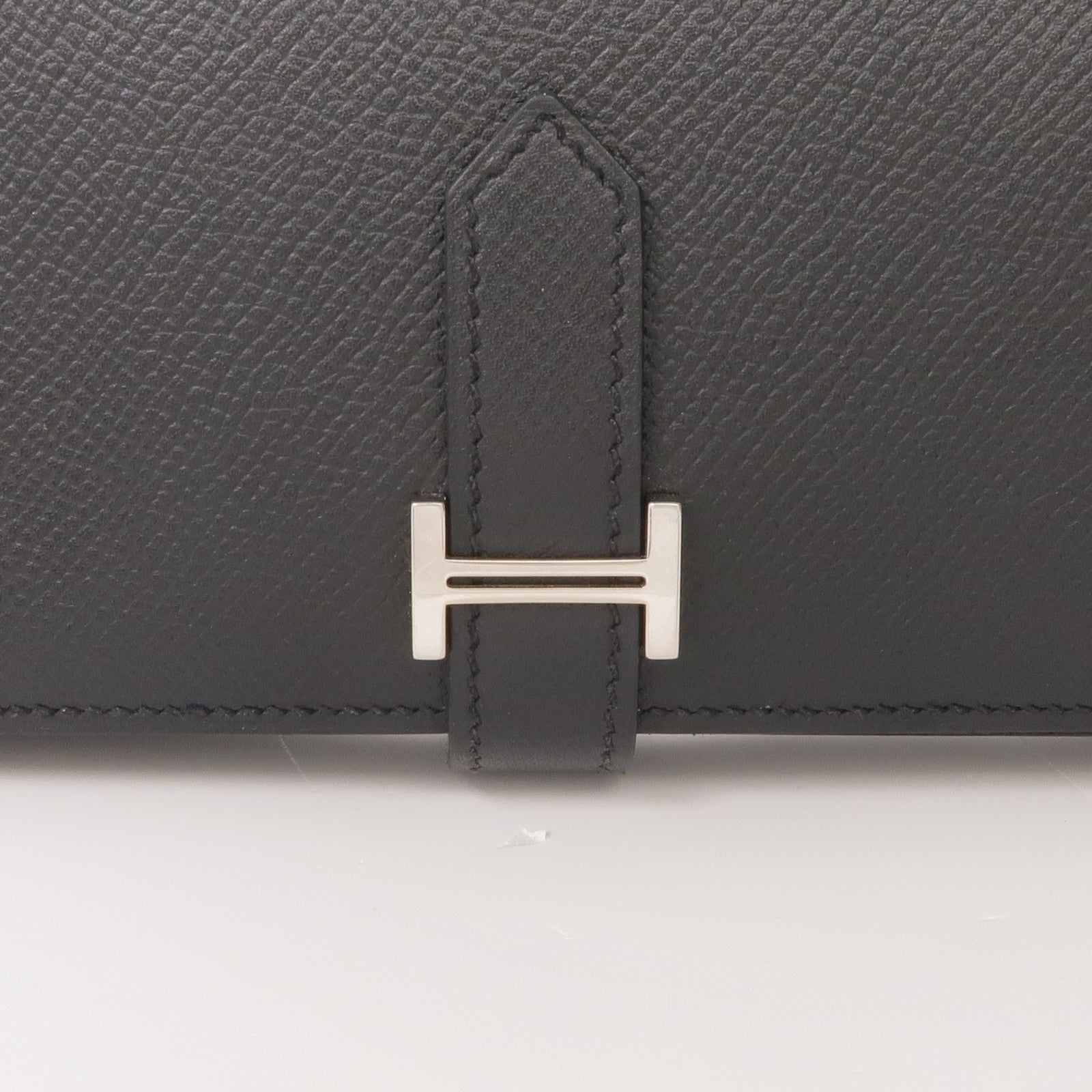 HERMES Epsom皮革Bearn Wallet銀扣長錢包Noir