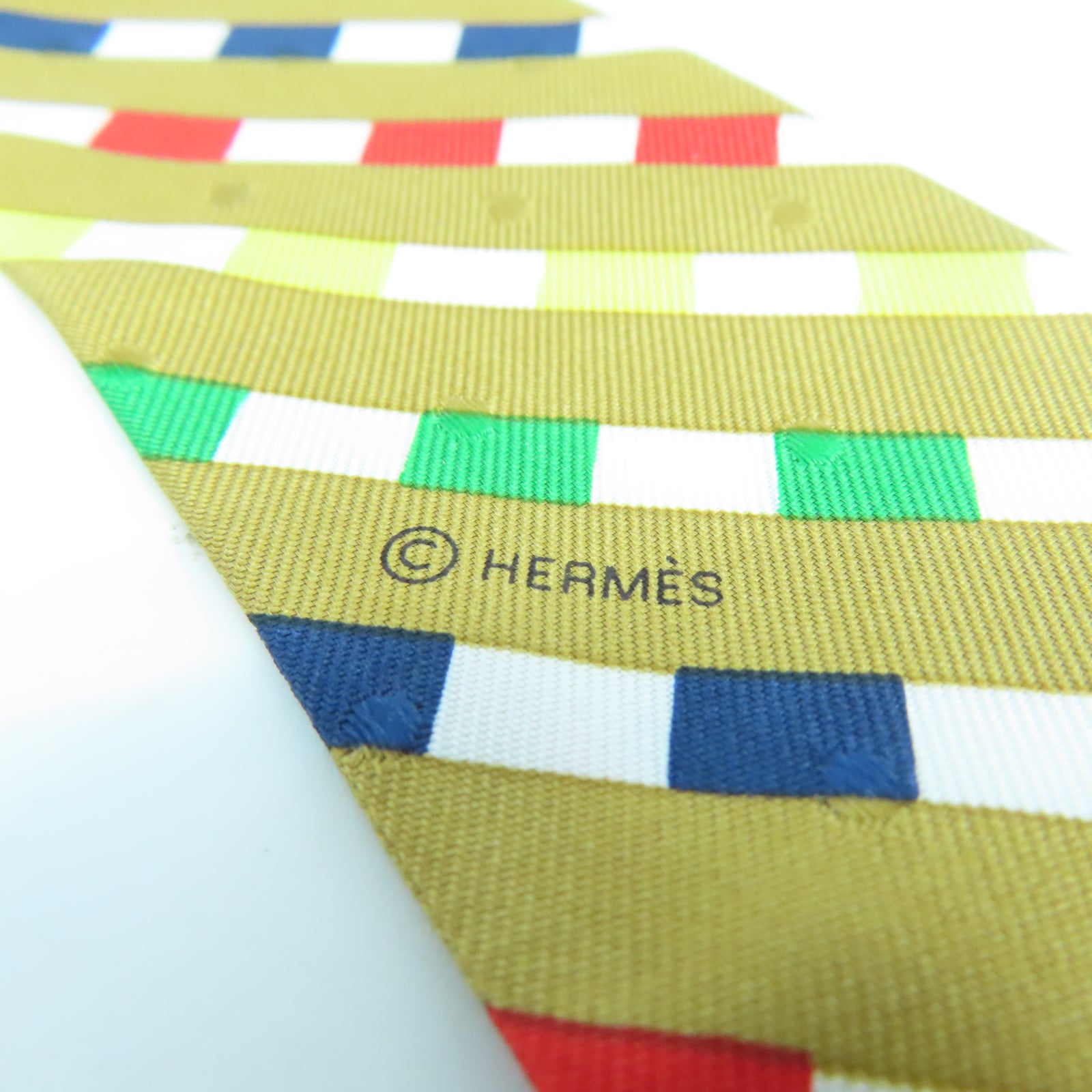 HERMES 【激減優惠】絲質Twilly Scarf絲巾金色