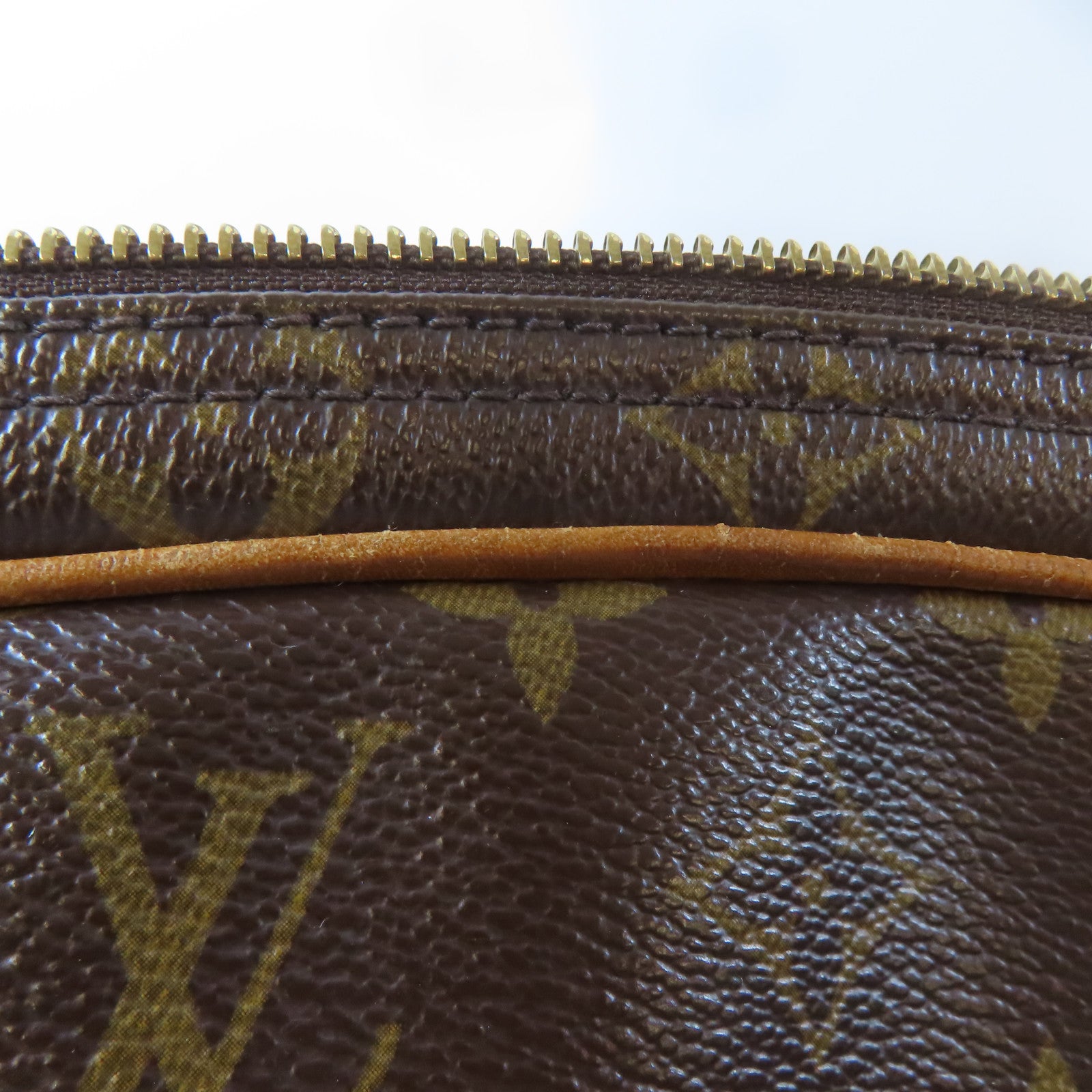 LOUIS VUITTON Monogram Reporter PM金扣肩背袋啡色