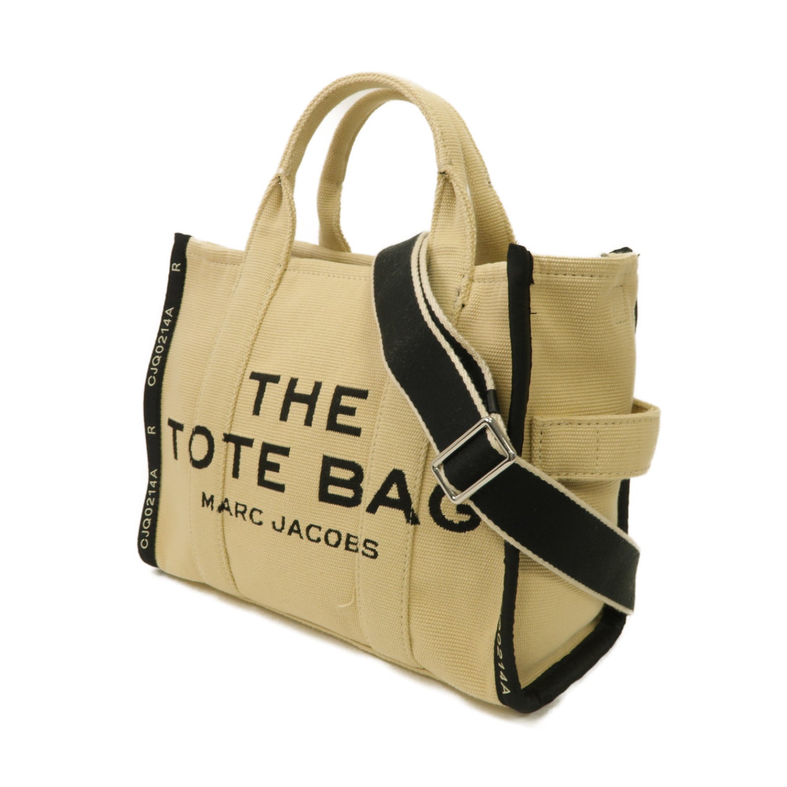 MARC JACOBS 帆布The Tote Bag銀扣手挽肩背兩用袋米色