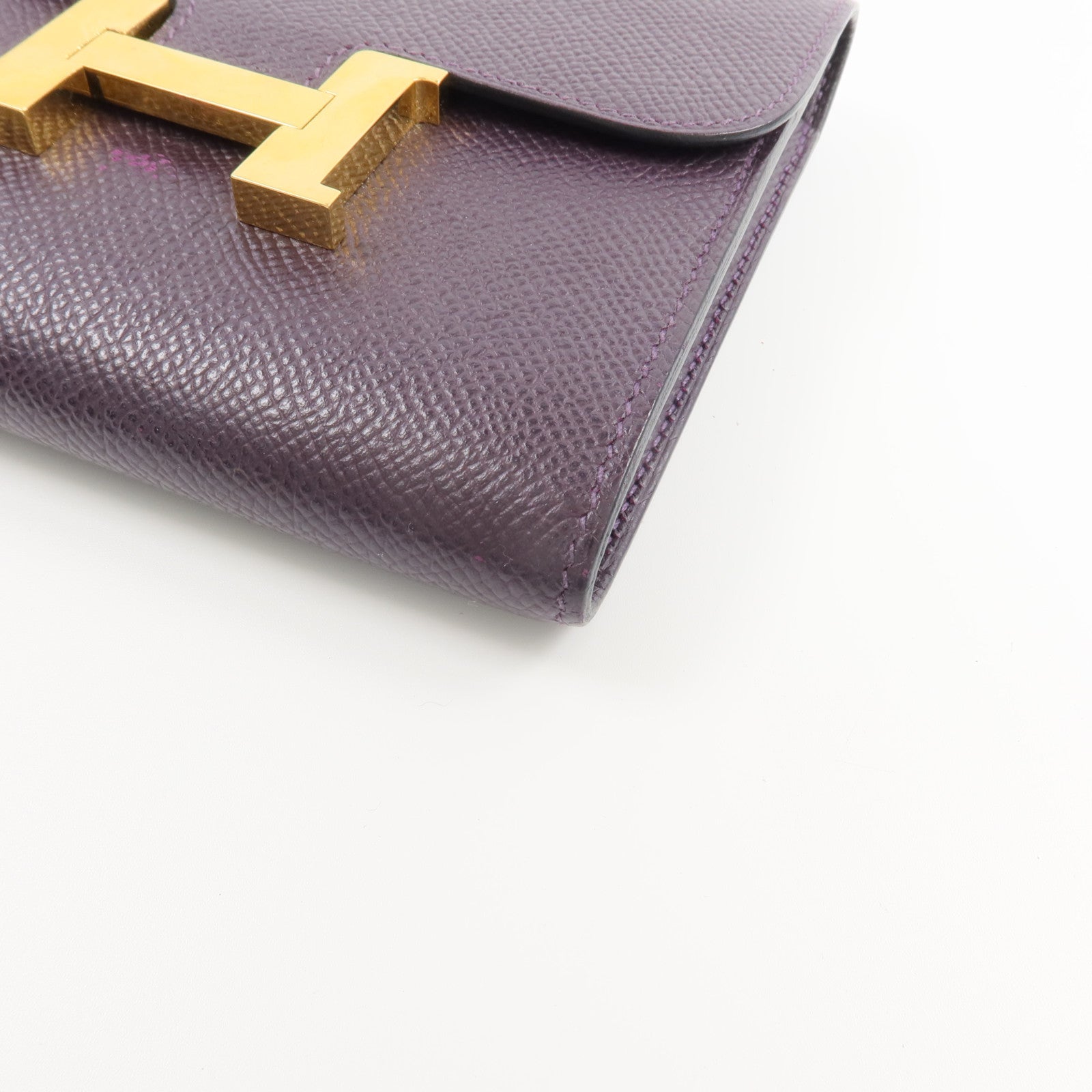 HERMES Epsom皮革Constance Wallet錢包Raisin