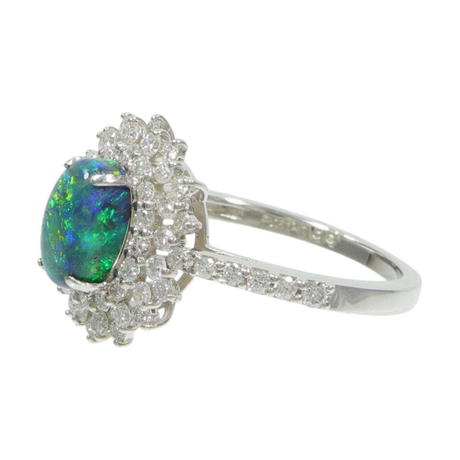JEWELRY PT950鉑金Opal Diamond Ring蛋白石/鑽石戒指