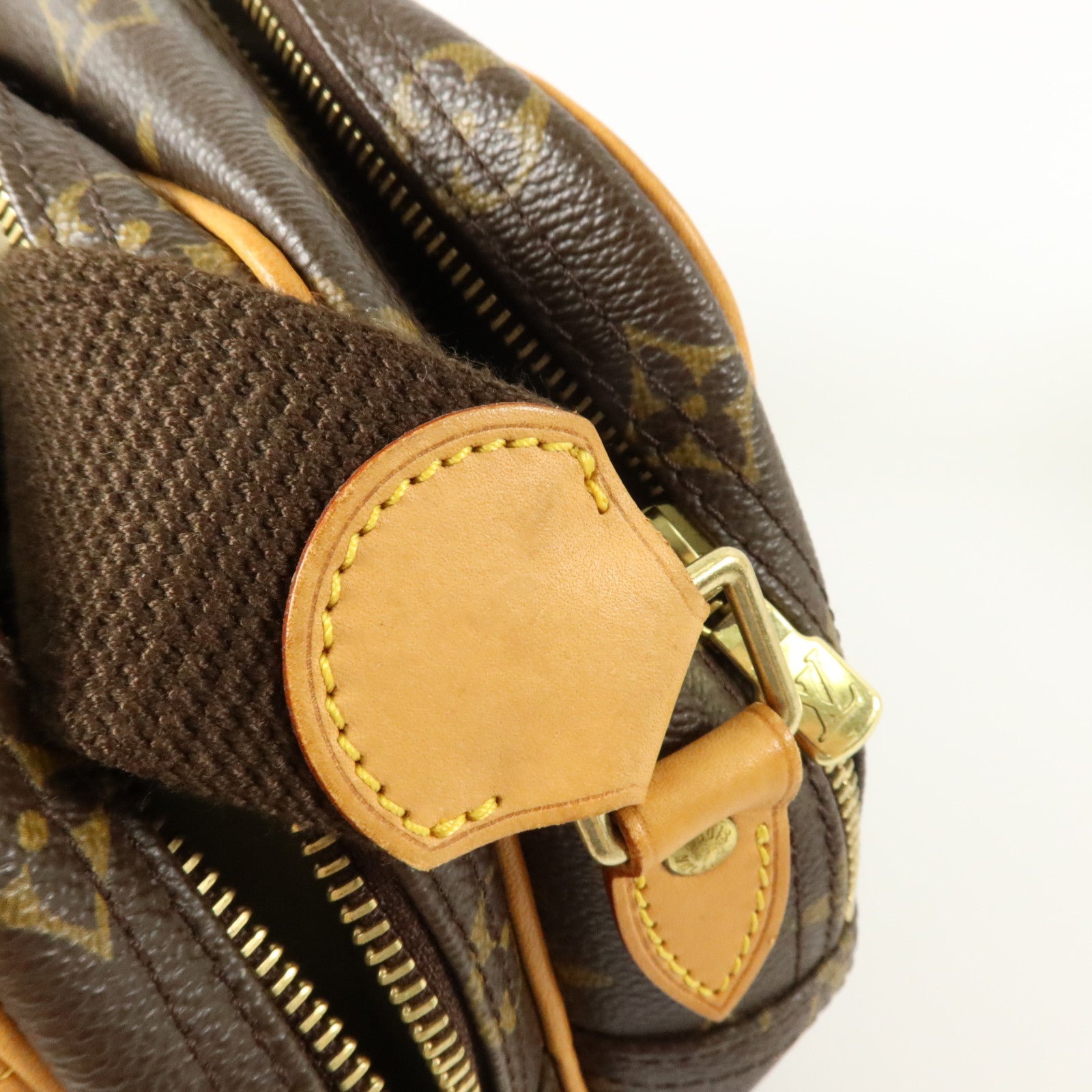 LOUIS VUITTON Monogram Reporter PM金扣肩背袋棕色