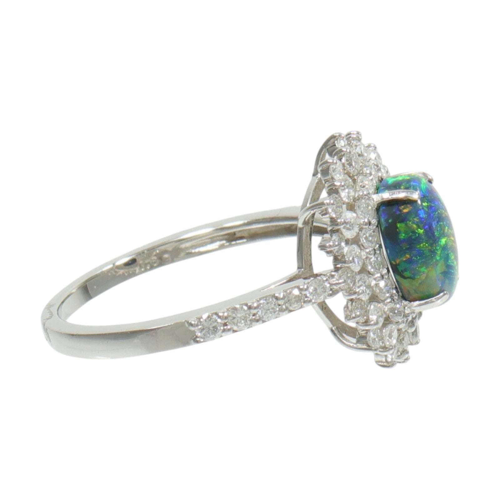 JEWELRY PT950鉑金Opal Diamond Ring蛋白石/鑽石戒指