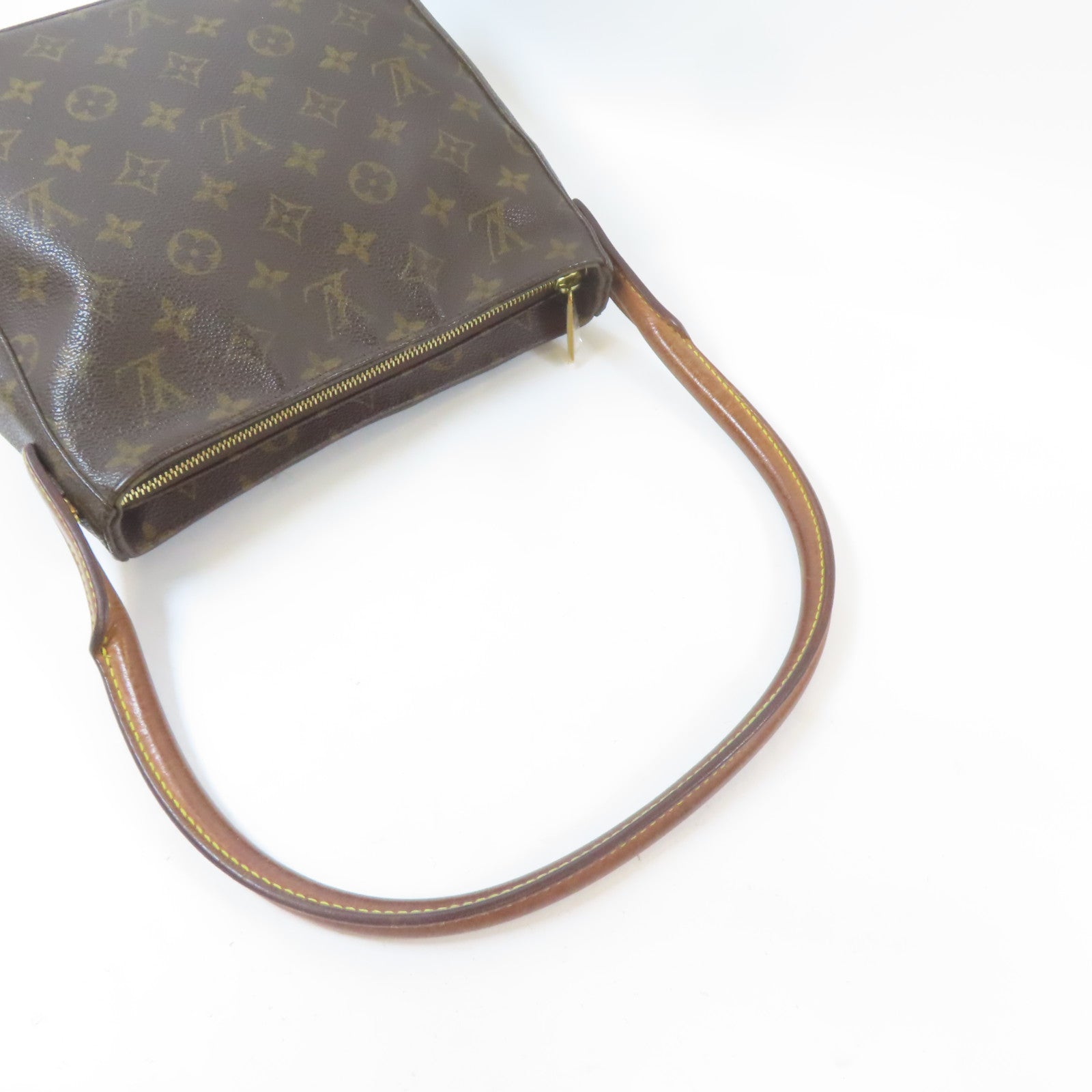 LOUIS VUITTON Monogram Looping MM金扣肩背袋啡色