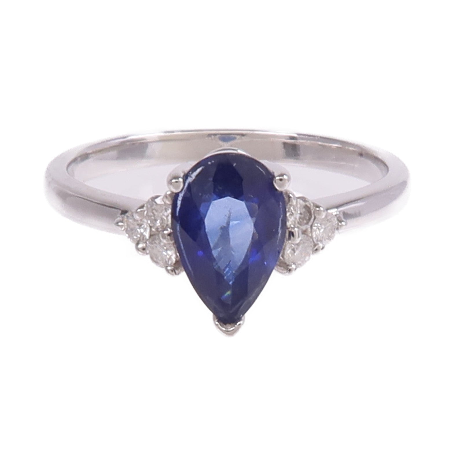 JEWELRY 【激減優惠】18K白金Sapphire Diamond Ring藍寶石/鑽石戒指US#6