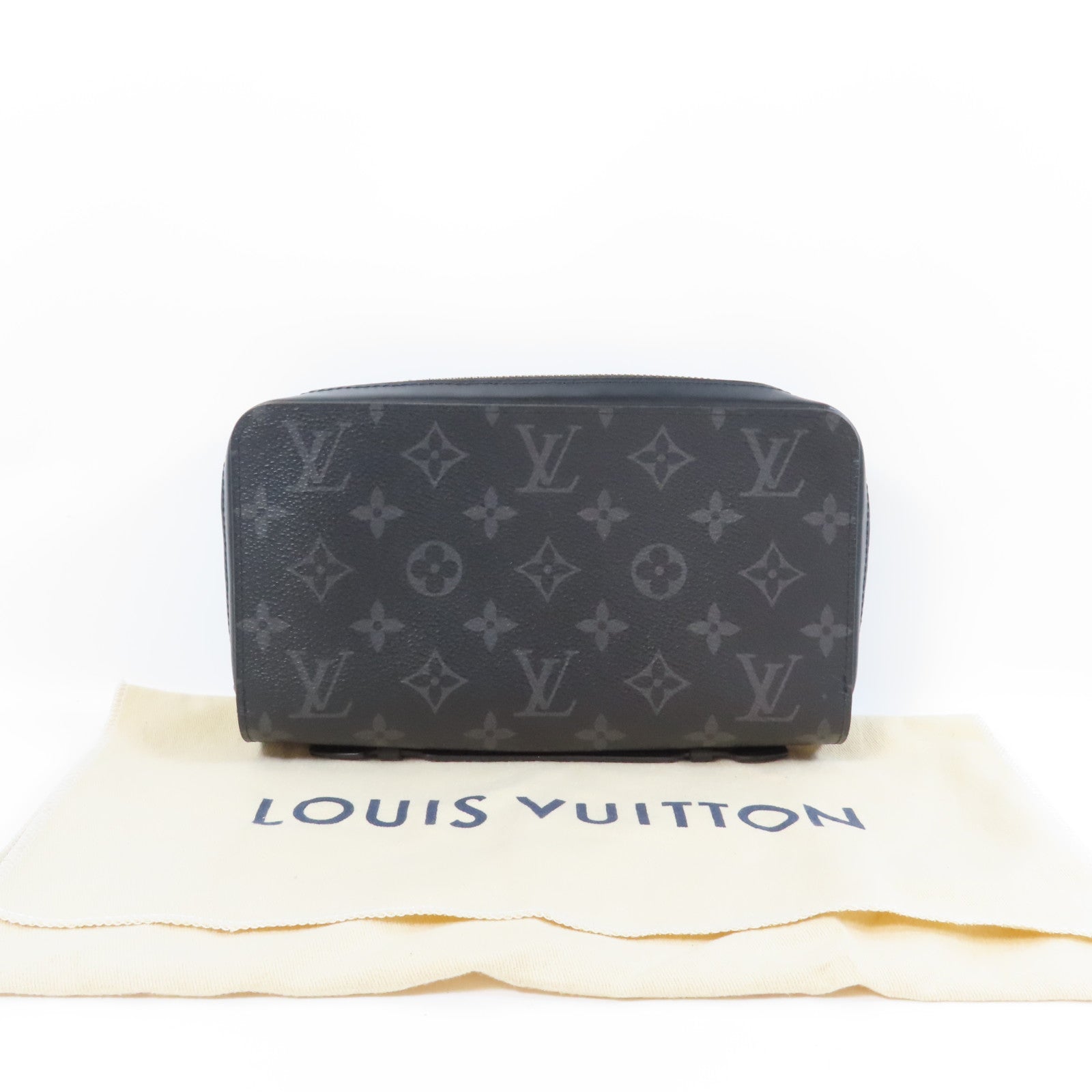 LOUIS VUITTON 【激減優惠】Monogram Eclipse Zippy XL Wallet銀扣手拿包/錢包黑色