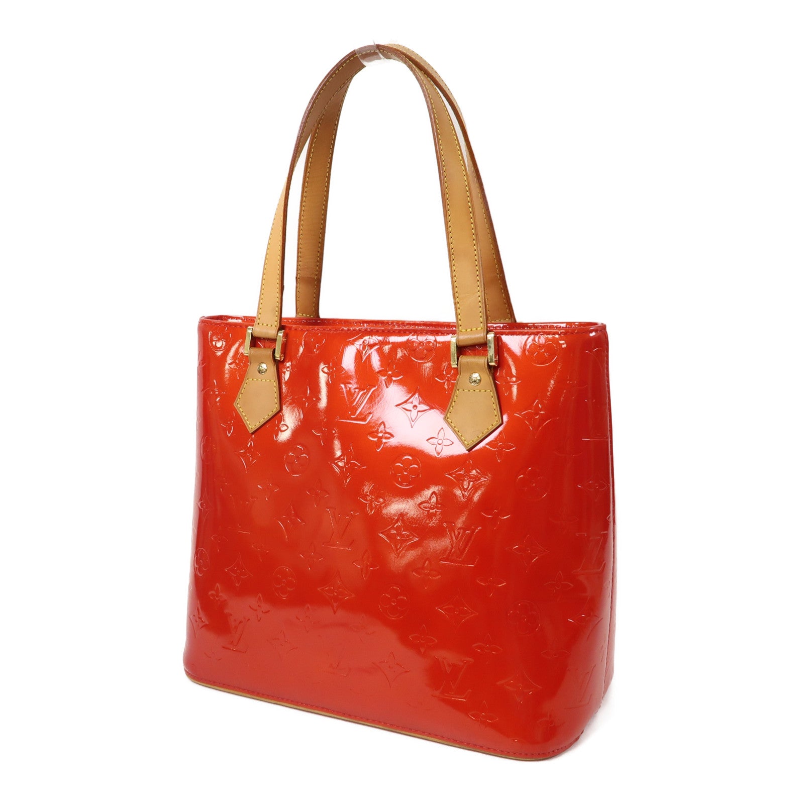 LOUIS VUITTON 【清倉大減價】Vernis Huston 金扣Tote Bag紅色