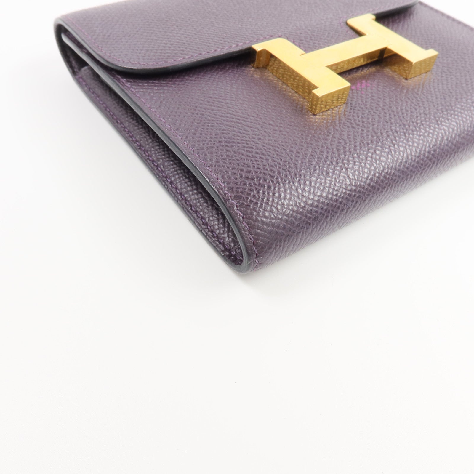 HERMES Epsom皮革Constance Wallet錢包Raisin