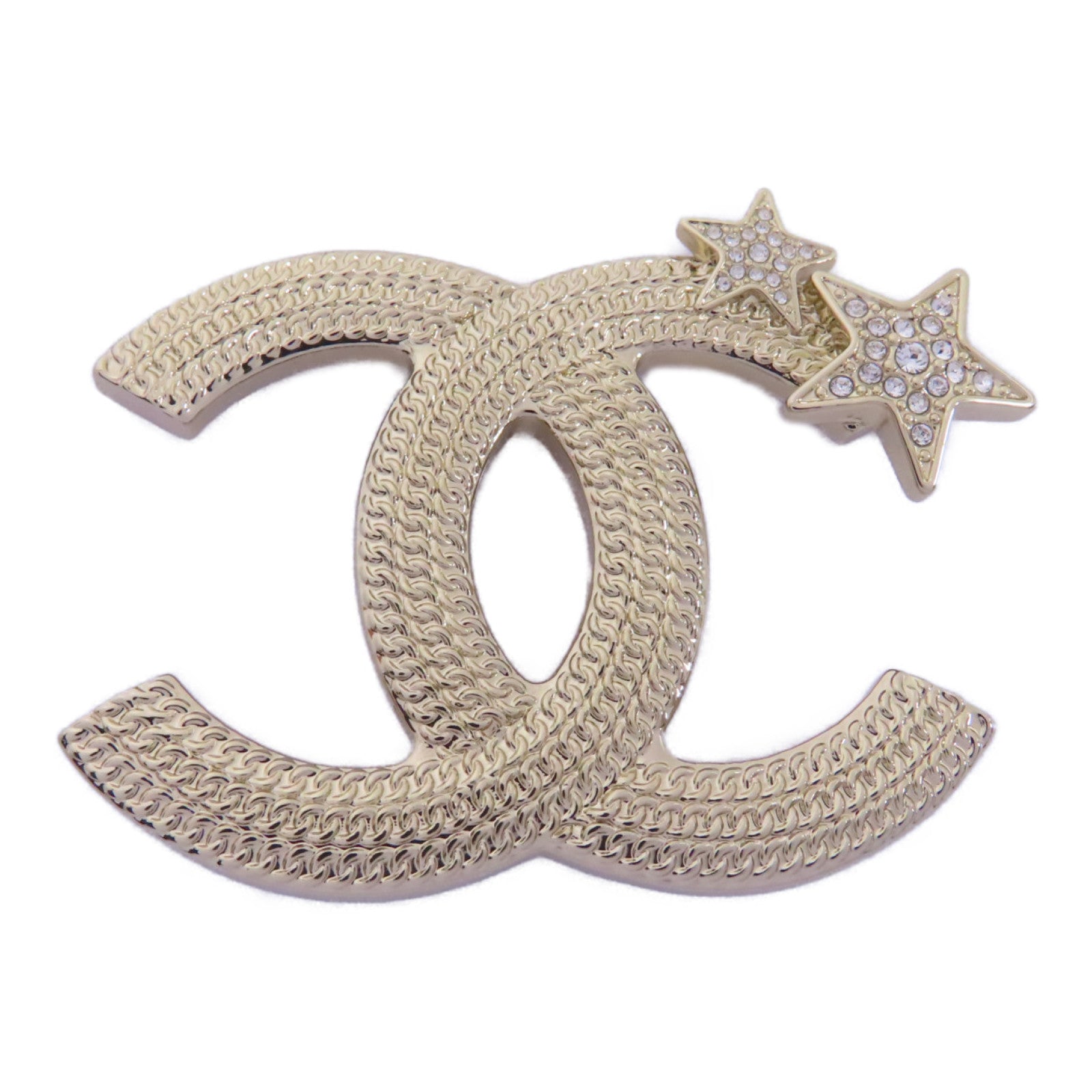 CHANEL 金屬Brooch胸針金色/透明
