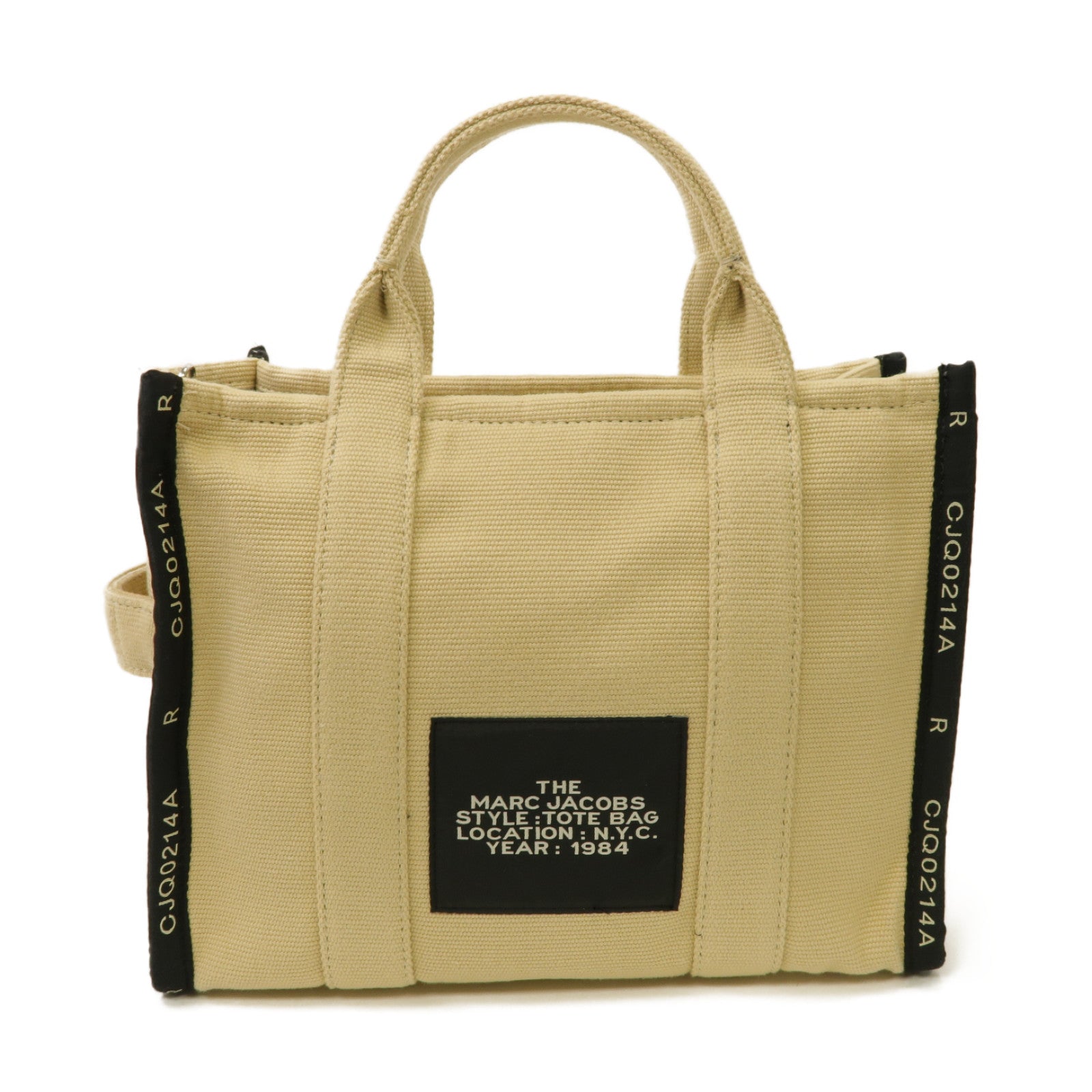 MARC JACOBS 帆布The Tote Bag銀扣手挽肩背兩用袋米色