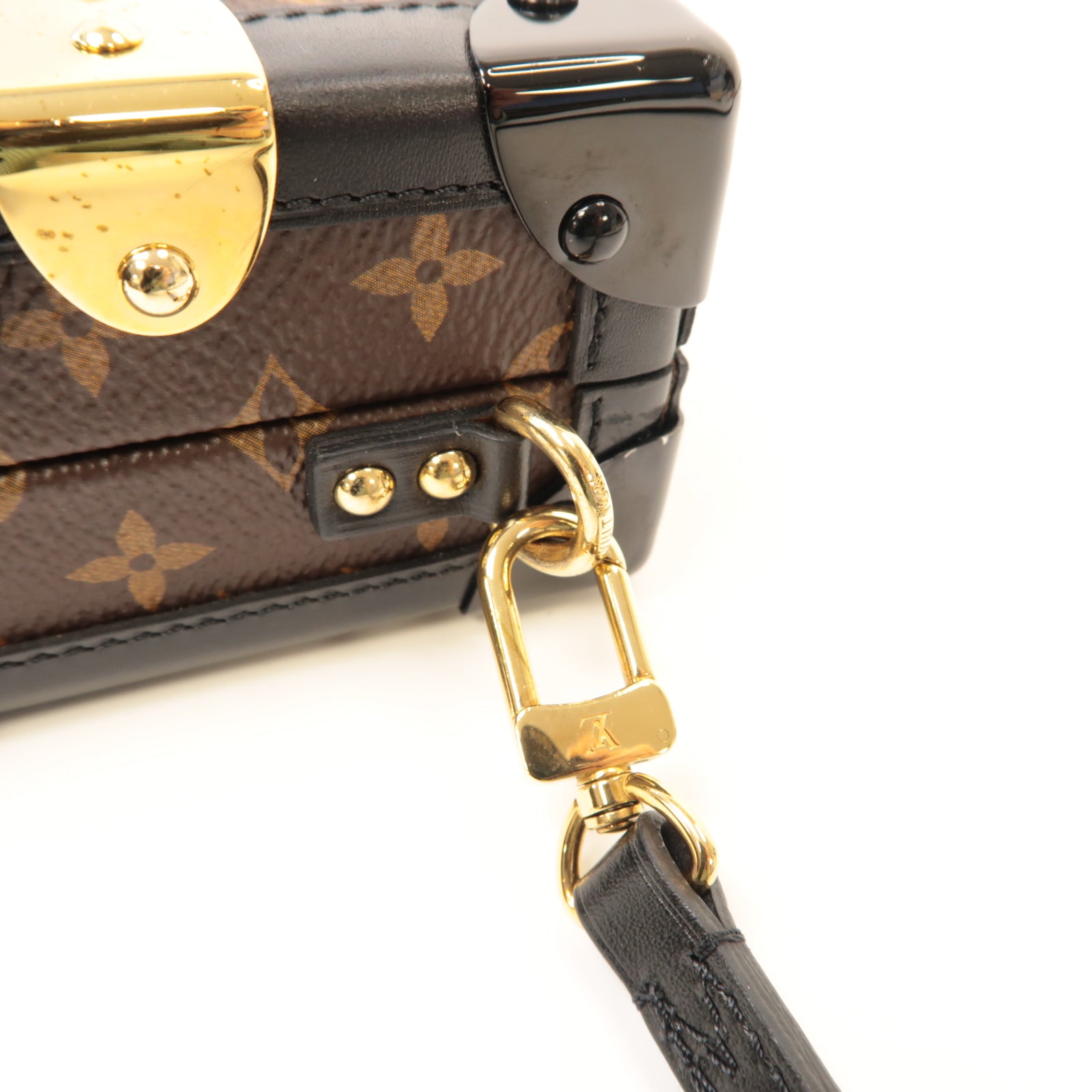 LOUIS VUITTON 【激減優惠】Monogram Damier Tressage Petite Malle金扣肩背袋啡色/黑色/白色