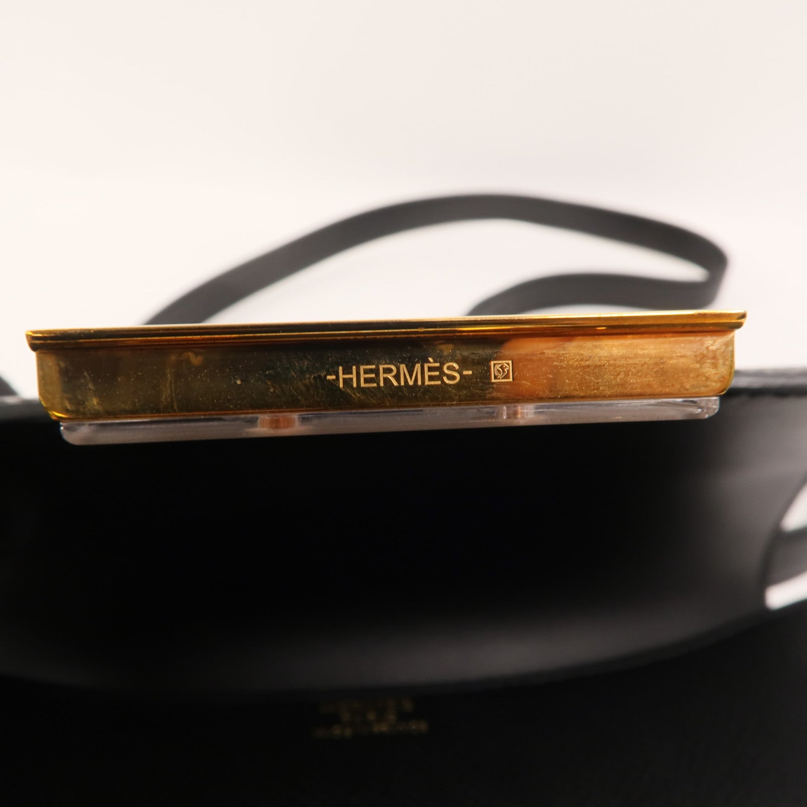 HERMES Epsom皮革Constance 24肩背袋Noir