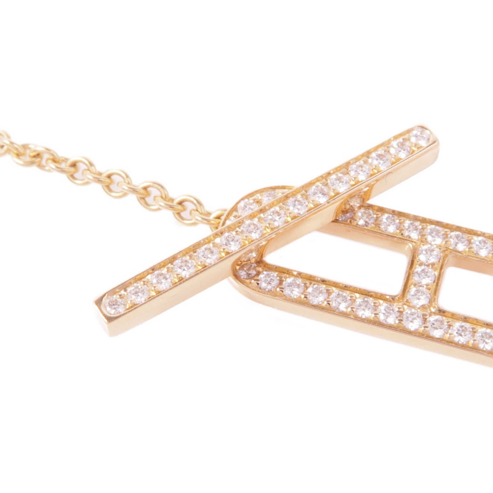 HERMES 18K玫瑰金Ever Chaine d'ancre Bracelet鑽石手鏈