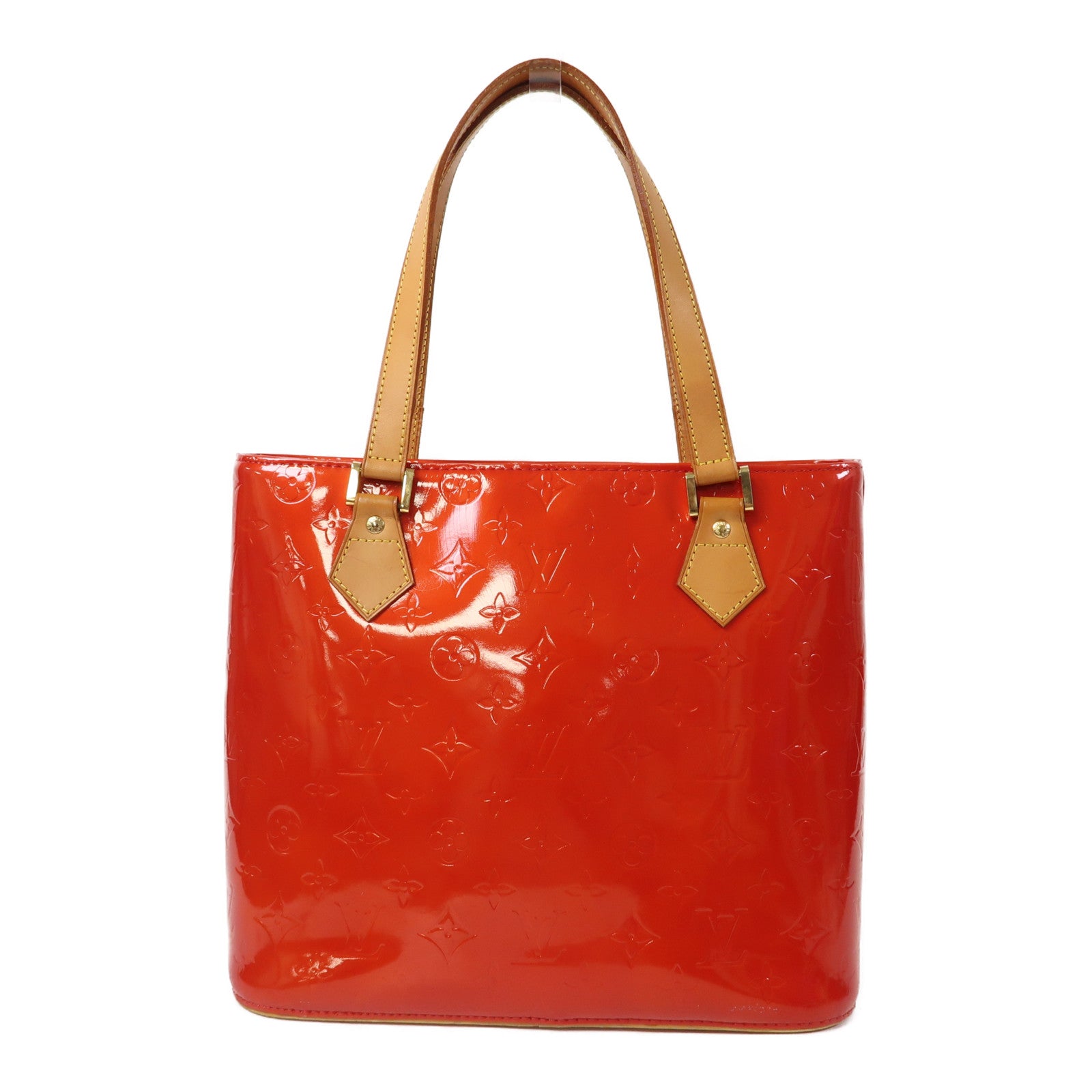 LOUIS VUITTON 【清倉大減價】Vernis Huston 金扣Tote Bag紅色