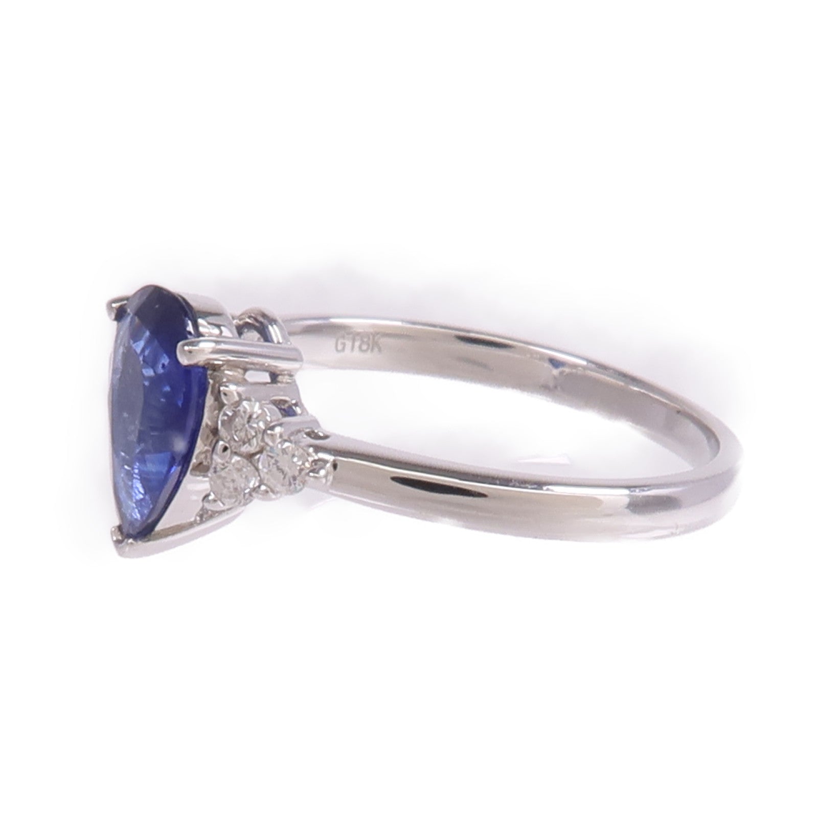 JEWELRY 【激減優惠】18K白金Sapphire Diamond Ring藍寶石/鑽石戒指US#6