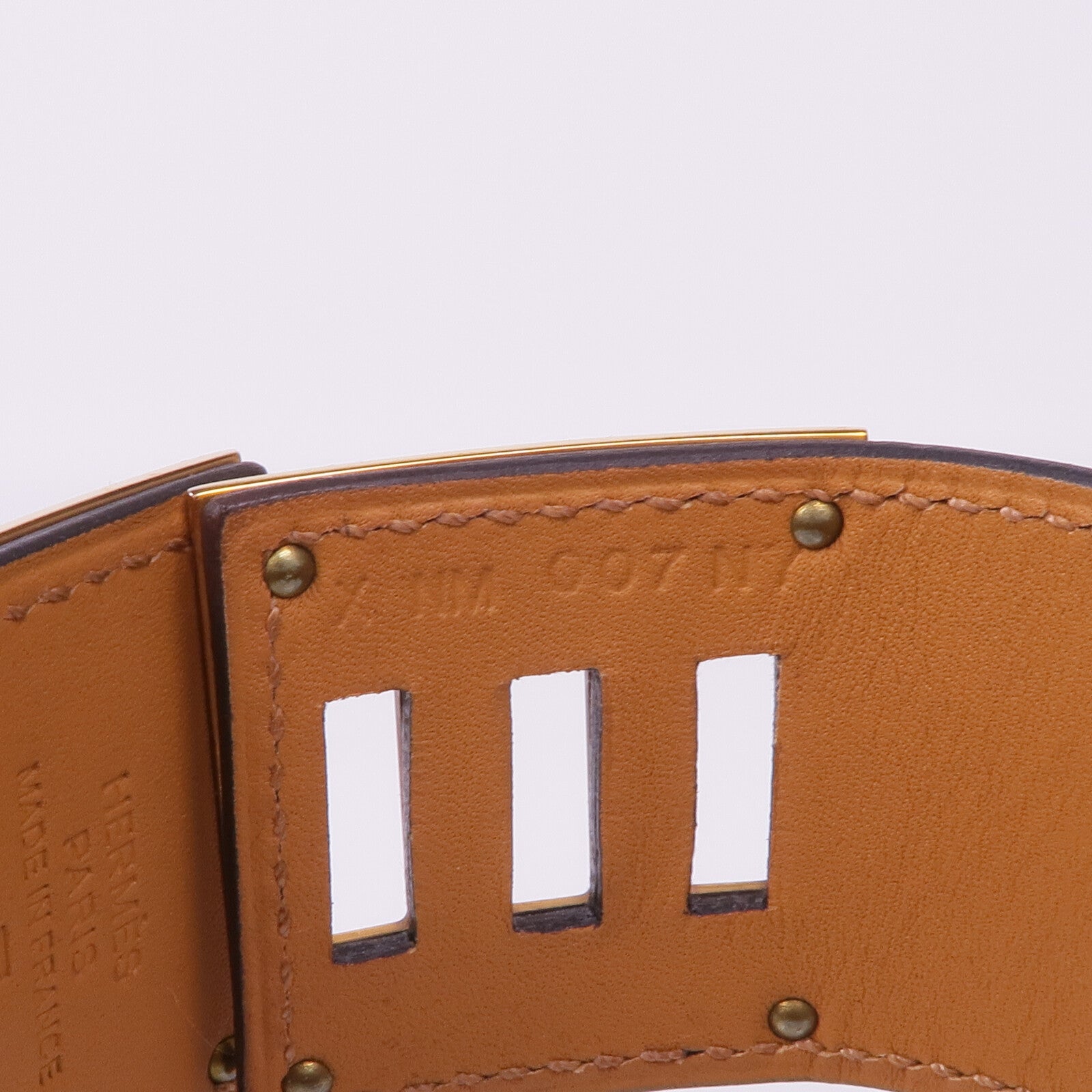HERMES 【激減優惠】Alligator皮革Kelly Dog Bracelet金扣手帶Noir