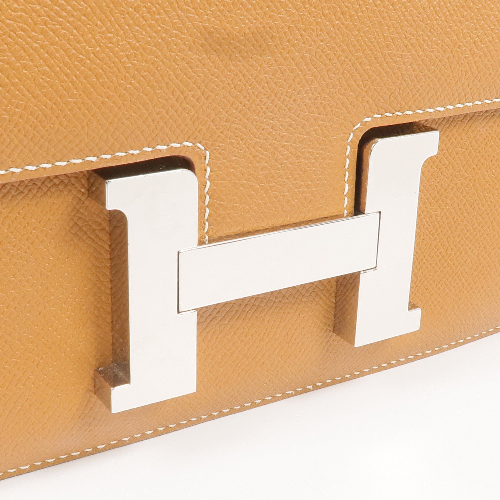 HERMES Epsom皮革Constance 24銀扣肩背袋Gold