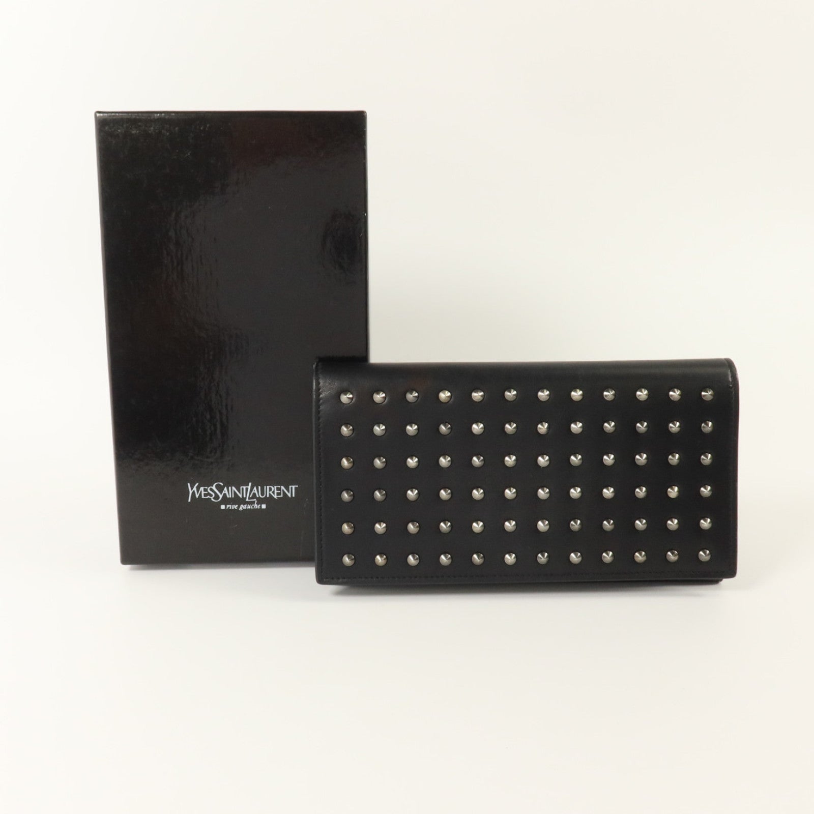 SAINT LAURENT 牛皮皮革Long Wallet銀扣長錢包