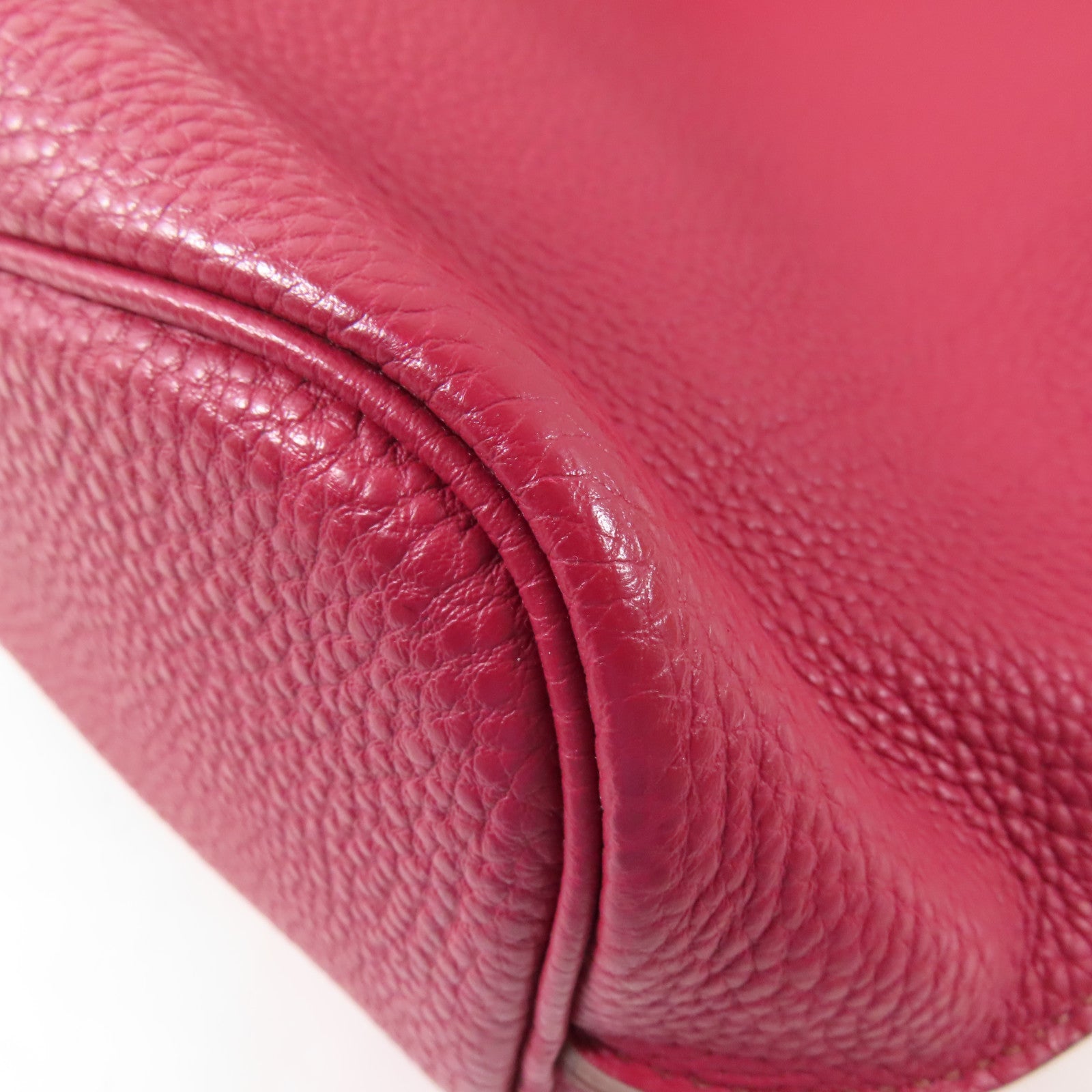 HERMES Togo皮革So Kelly銀扣肩背袋Ruby