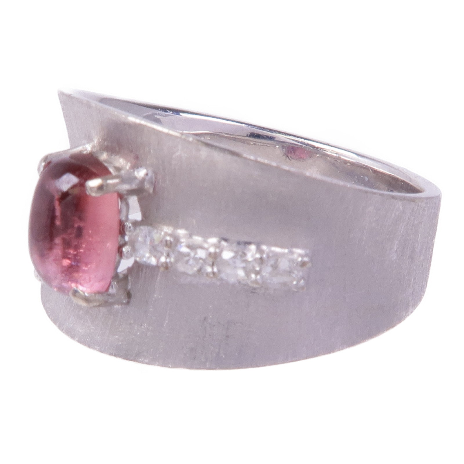 JEWELRY 18K白金Tourmaline Diamond Ring碧玺/鑽石戒指US#7