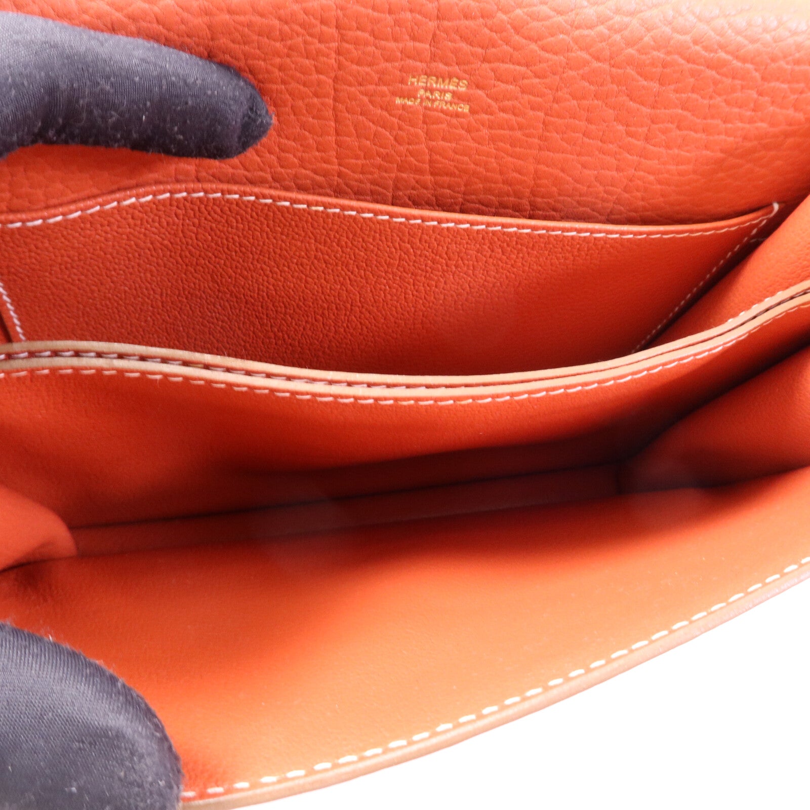HERMES Clemence皮革 Roulis 23金扣肩背袋