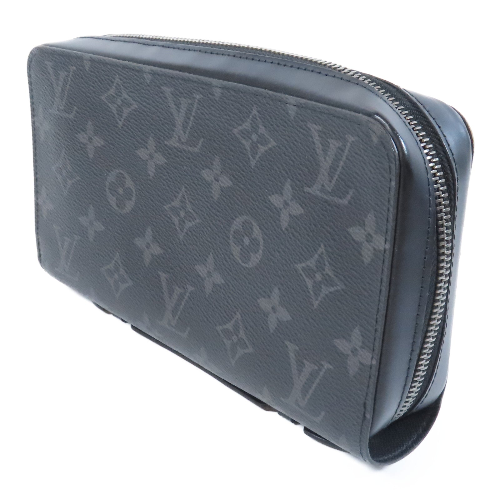 LOUIS VUITTON 【激減優惠】Monogram Eclipse Zippy XL Wallet銀扣手拿包/錢包黑色