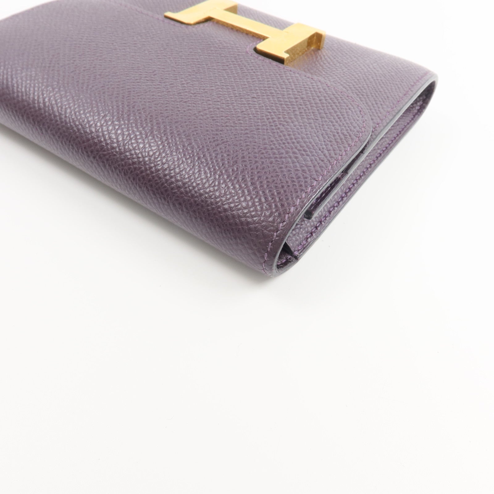 HERMES Epsom皮革Constance Wallet錢包Raisin
