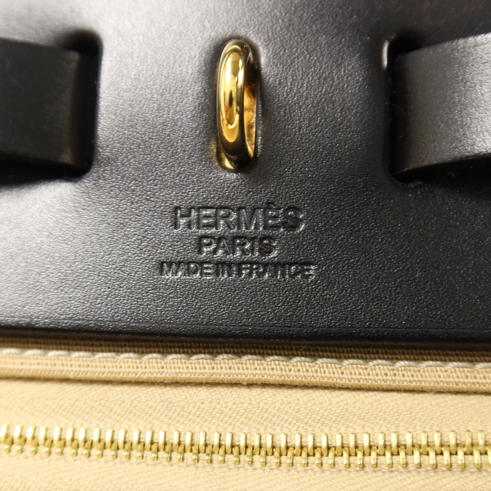 HERMES 帆布Herbag PM手挽肩背兩用袋Trench/Noir