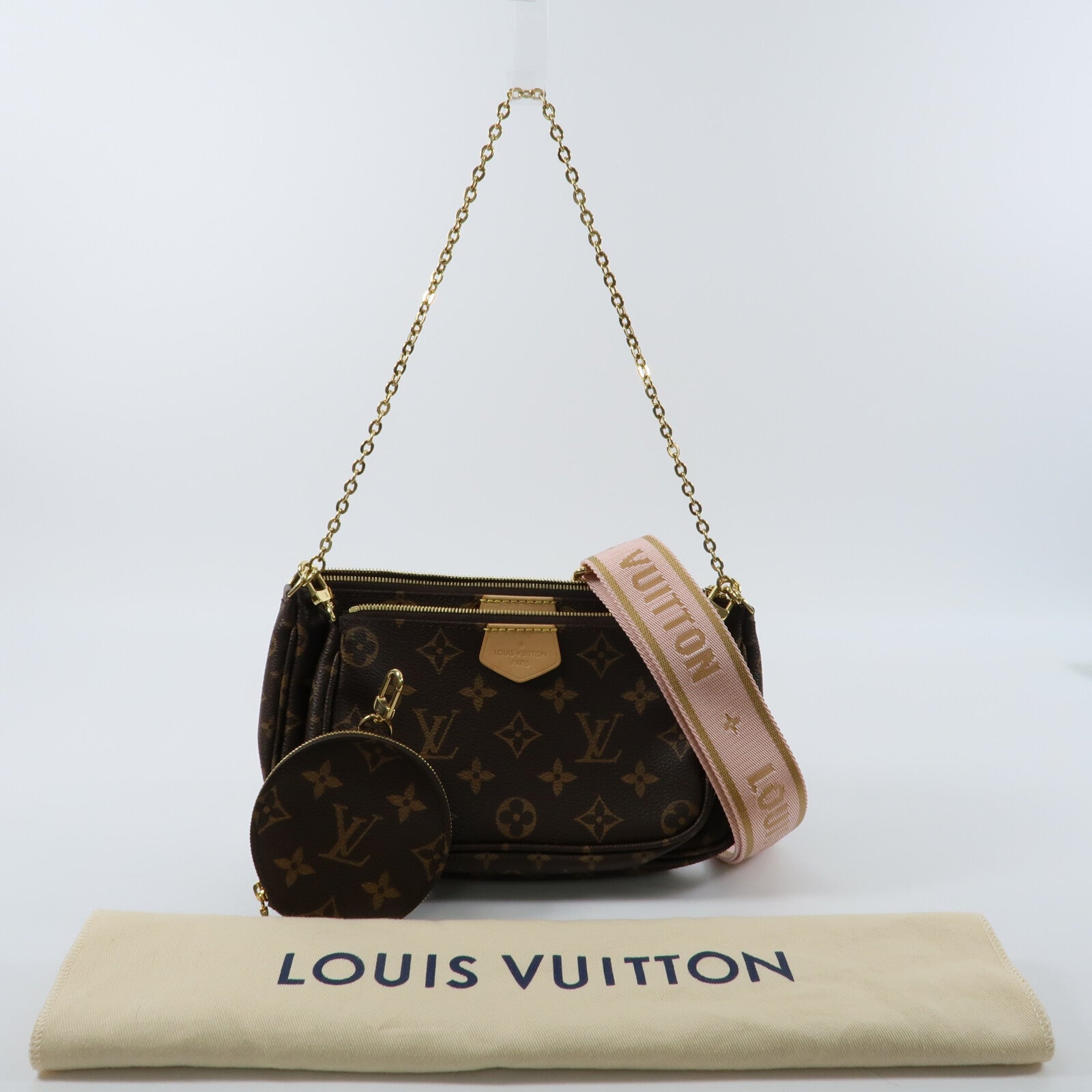 LOUIS VUITTON Monogram Multi Pochette Accessoires鏈帶手挽肩背兩用袋