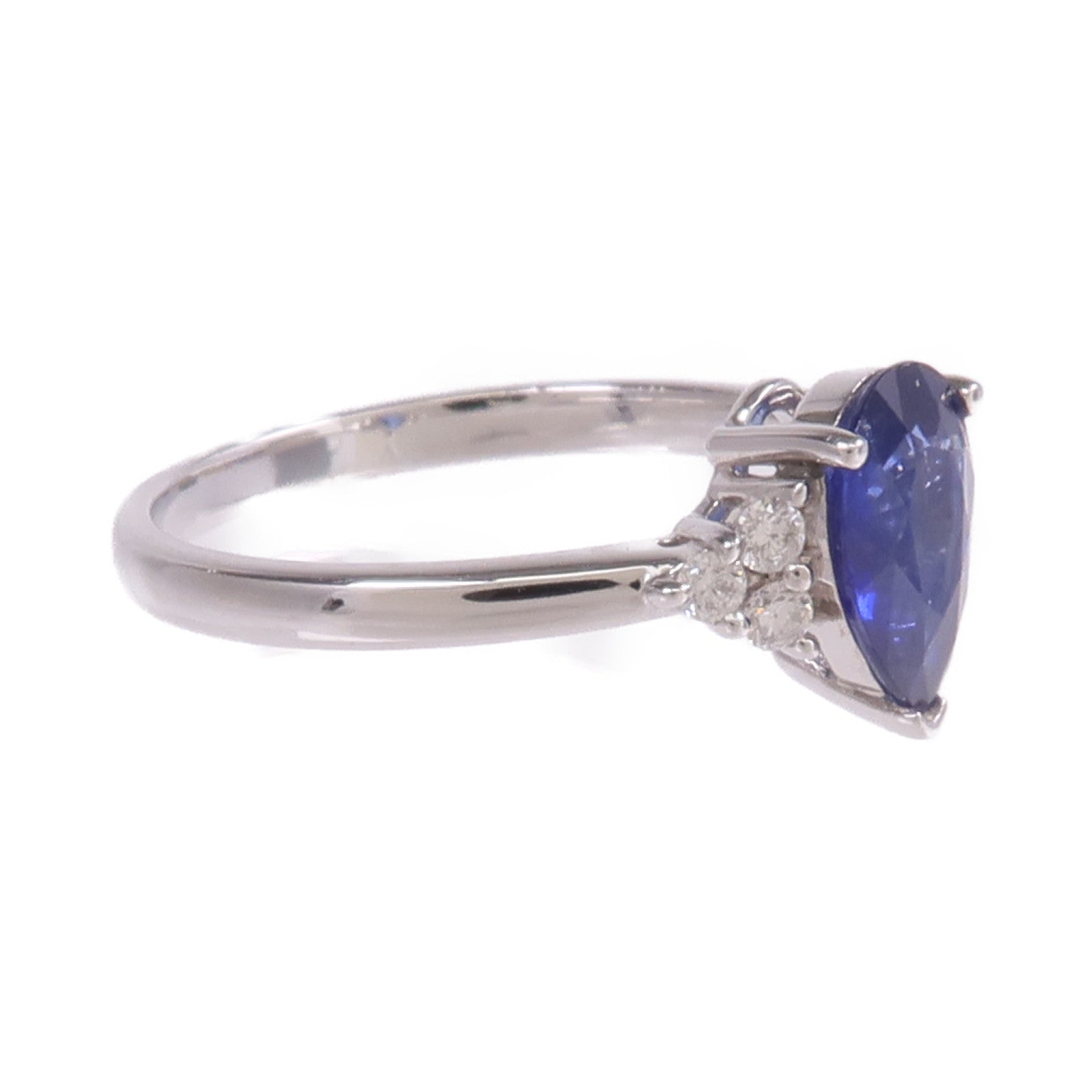 JEWELRY 【激減優惠】18K白金Sapphire Diamond Ring藍寶石/鑽石戒指US#6