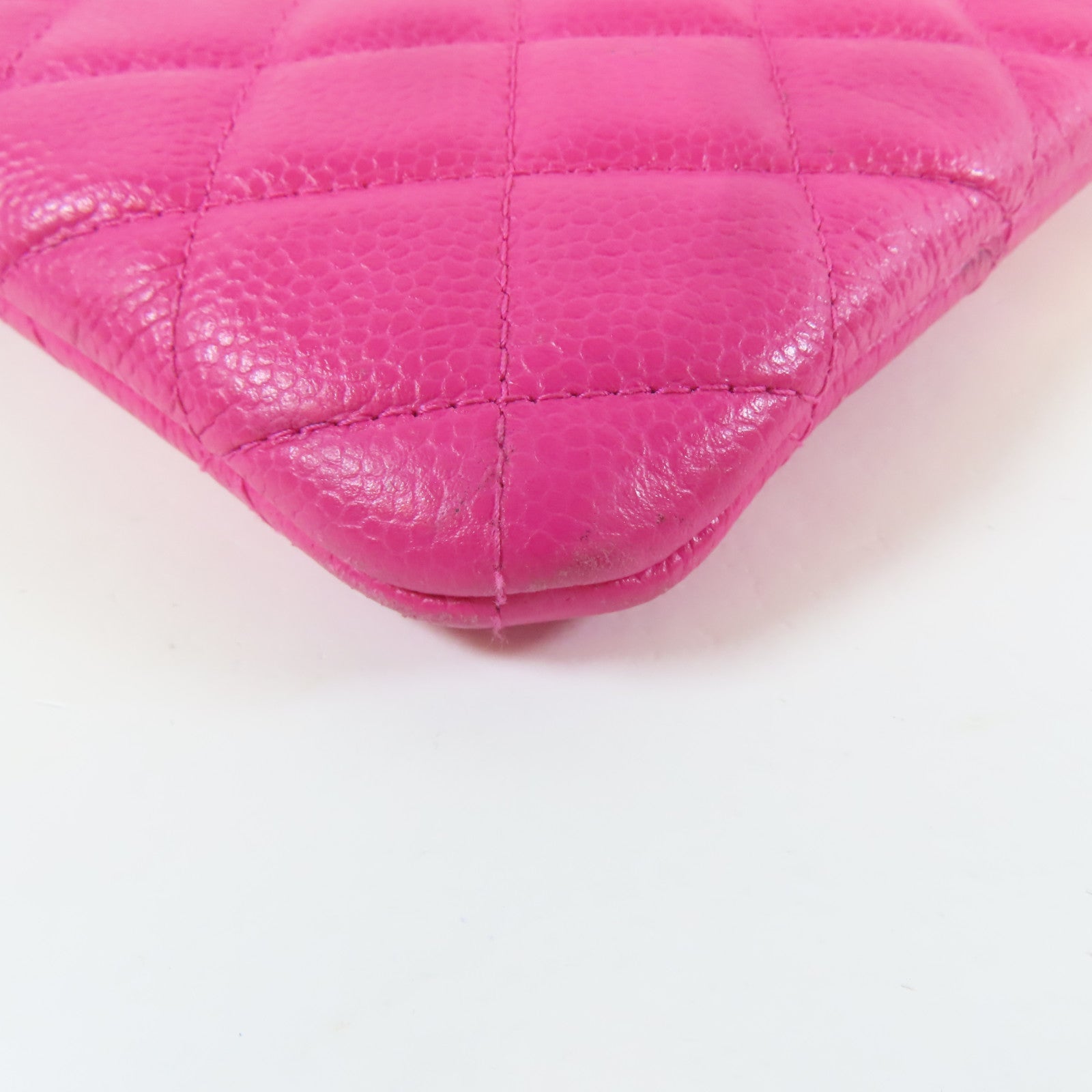 CHANEL 【激減優惠】菱格牛皮皮革Clutch銀扣手拿包粉紅色