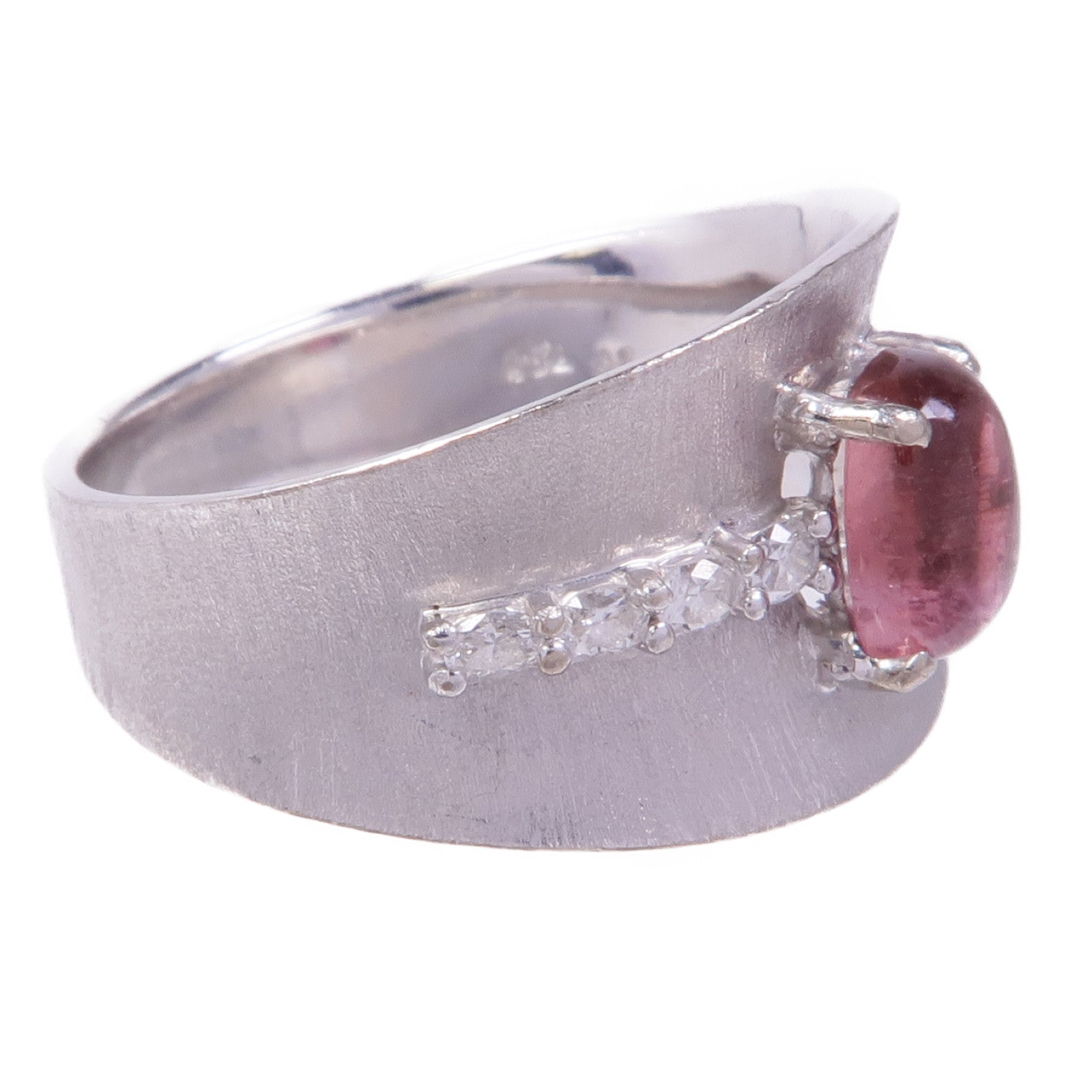 JEWELRY 18K白金Tourmaline Diamond Ring碧玺/鑽石戒指US#7