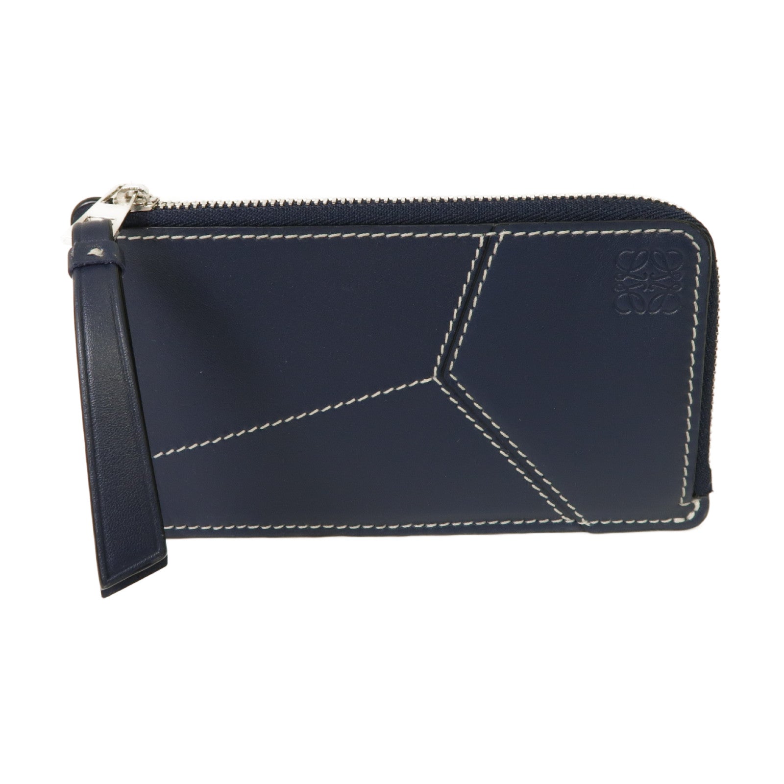 LOEWE 牛皮皮革Coin Case銀扣零錢包