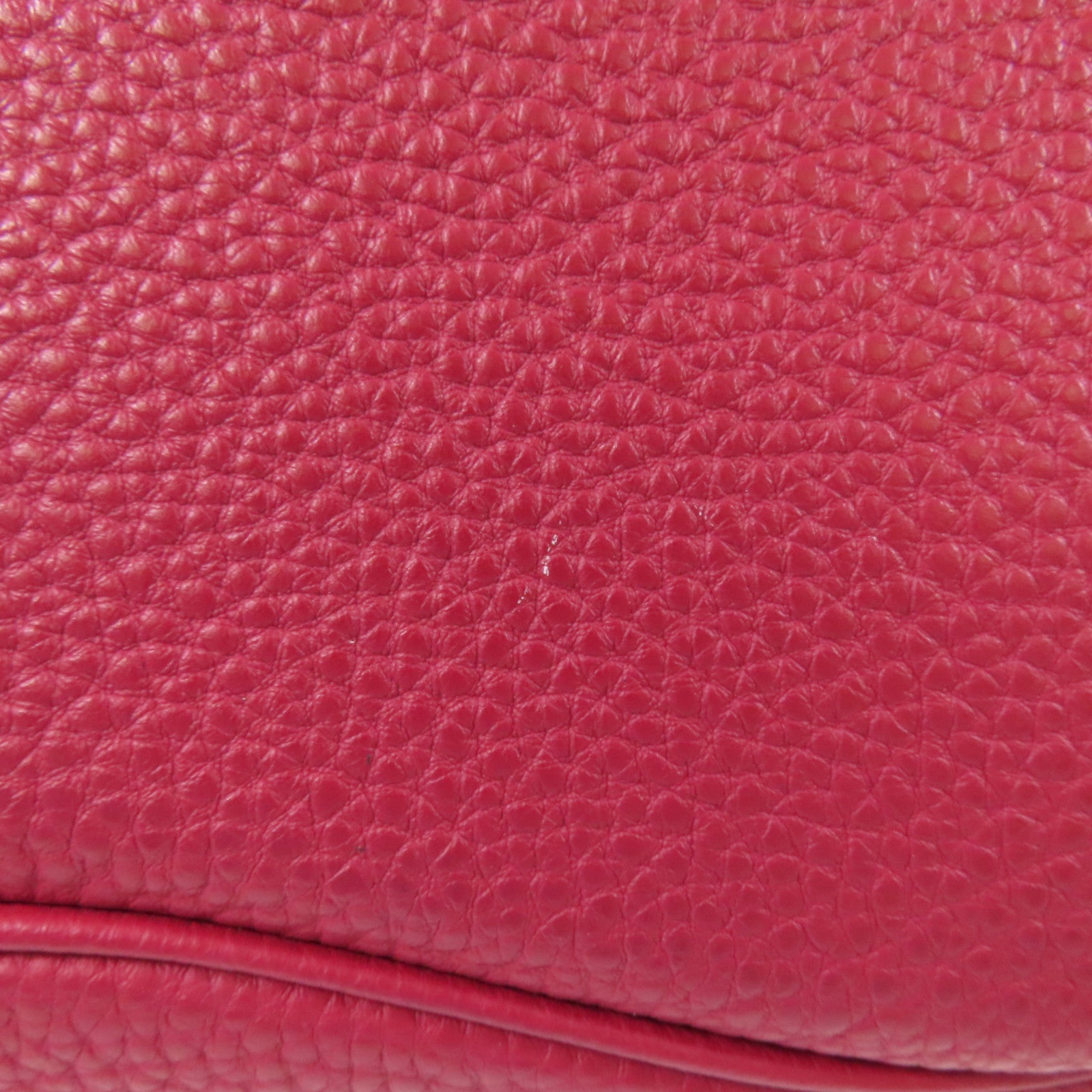 HERMES Togo皮革So Kelly銀扣肩背袋Ruby