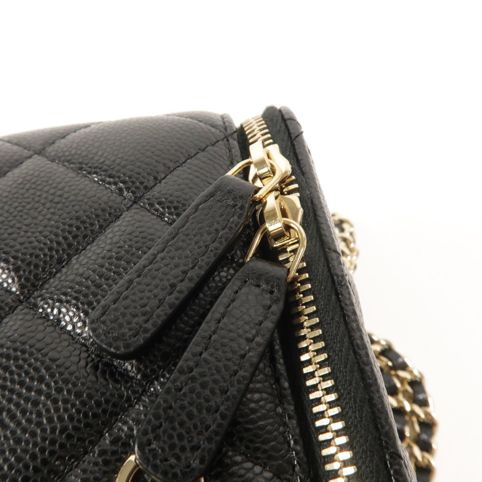 CHANEL 牛皮皮革Vanity Case鏈帶肩背袋