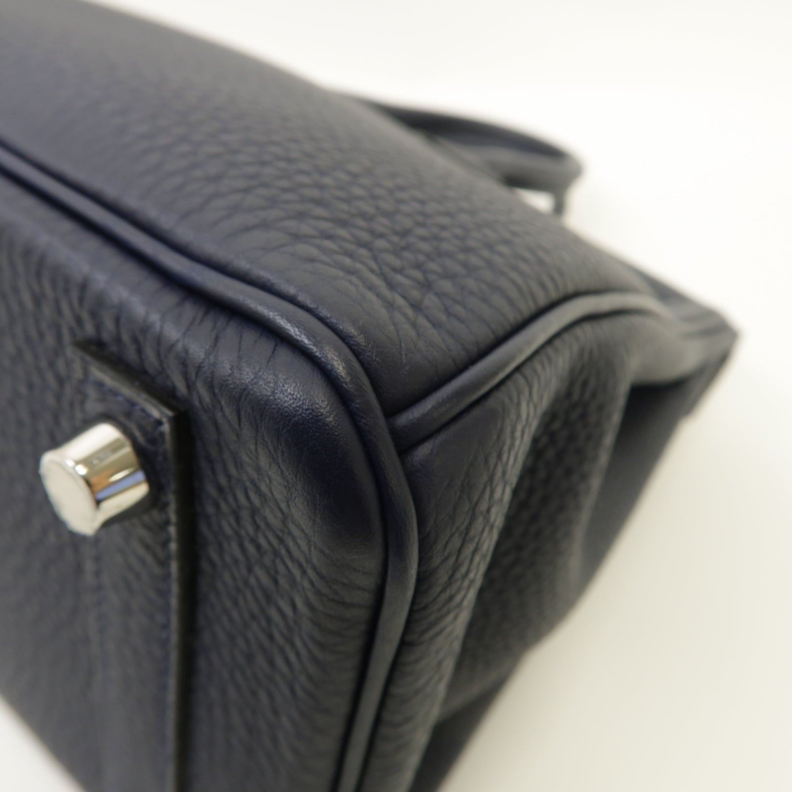 HERMES Togo皮革Birkin 25銀扣手挽袋Bleu Nuit午夜藍色