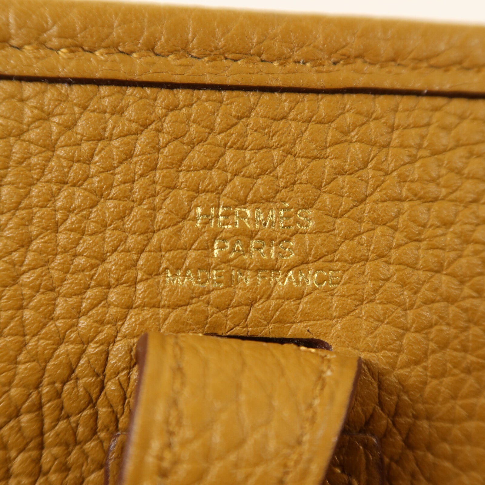 HERMES Maurice皮革Evelyne TPM金扣肩背袋Sesame/Lime