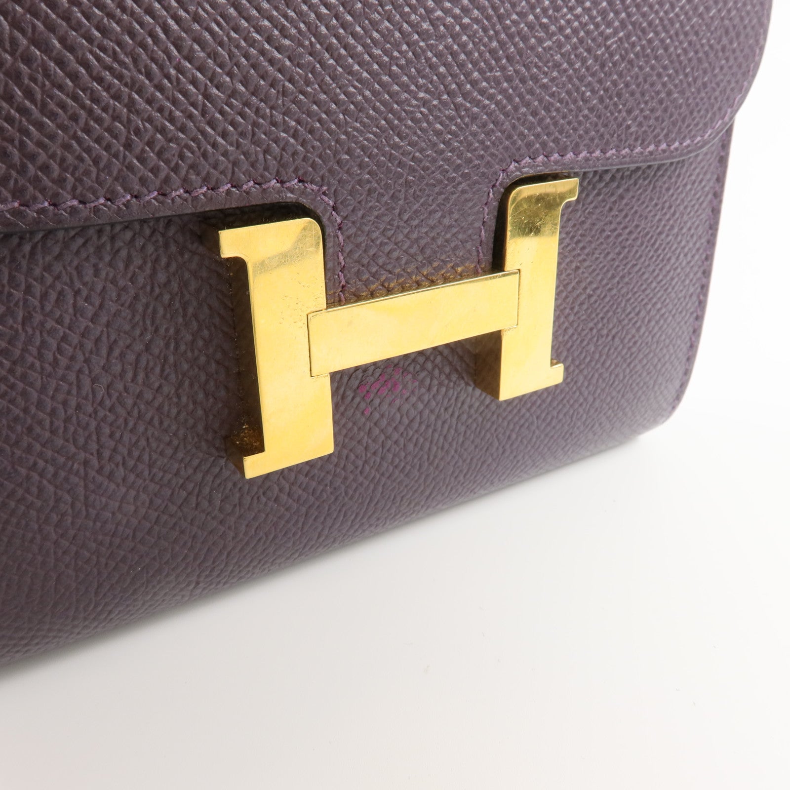 HERMES Epsom皮革Constance Wallet錢包Raisin