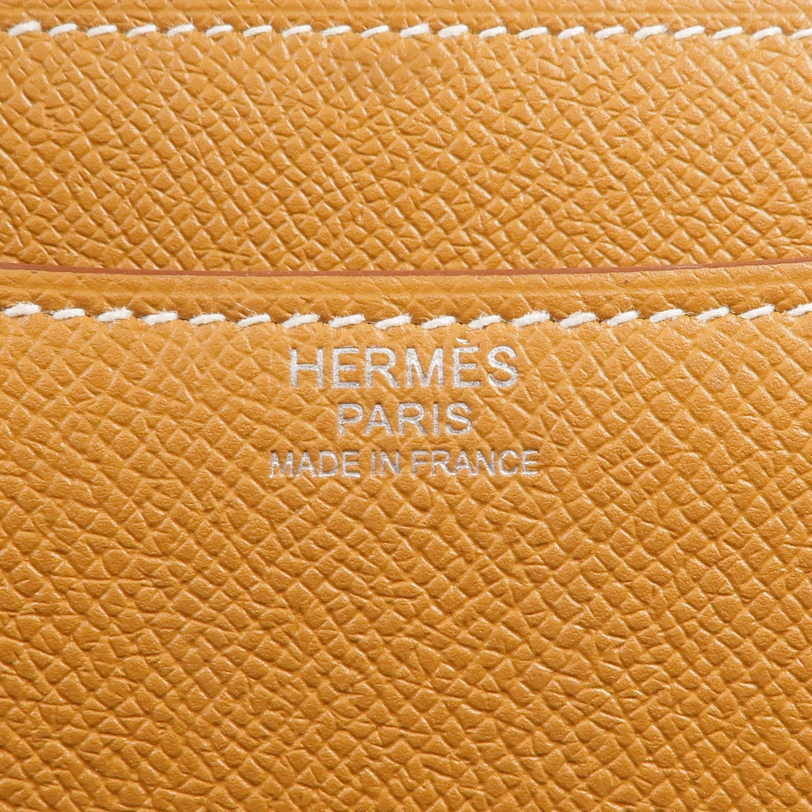 HERMES Epsom皮革Constance 24銀扣肩背袋Gold