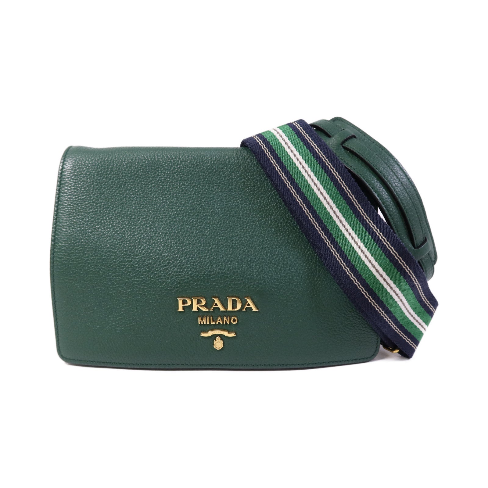 PRADA 皮革Shoulder Bag金扣肩背袋
