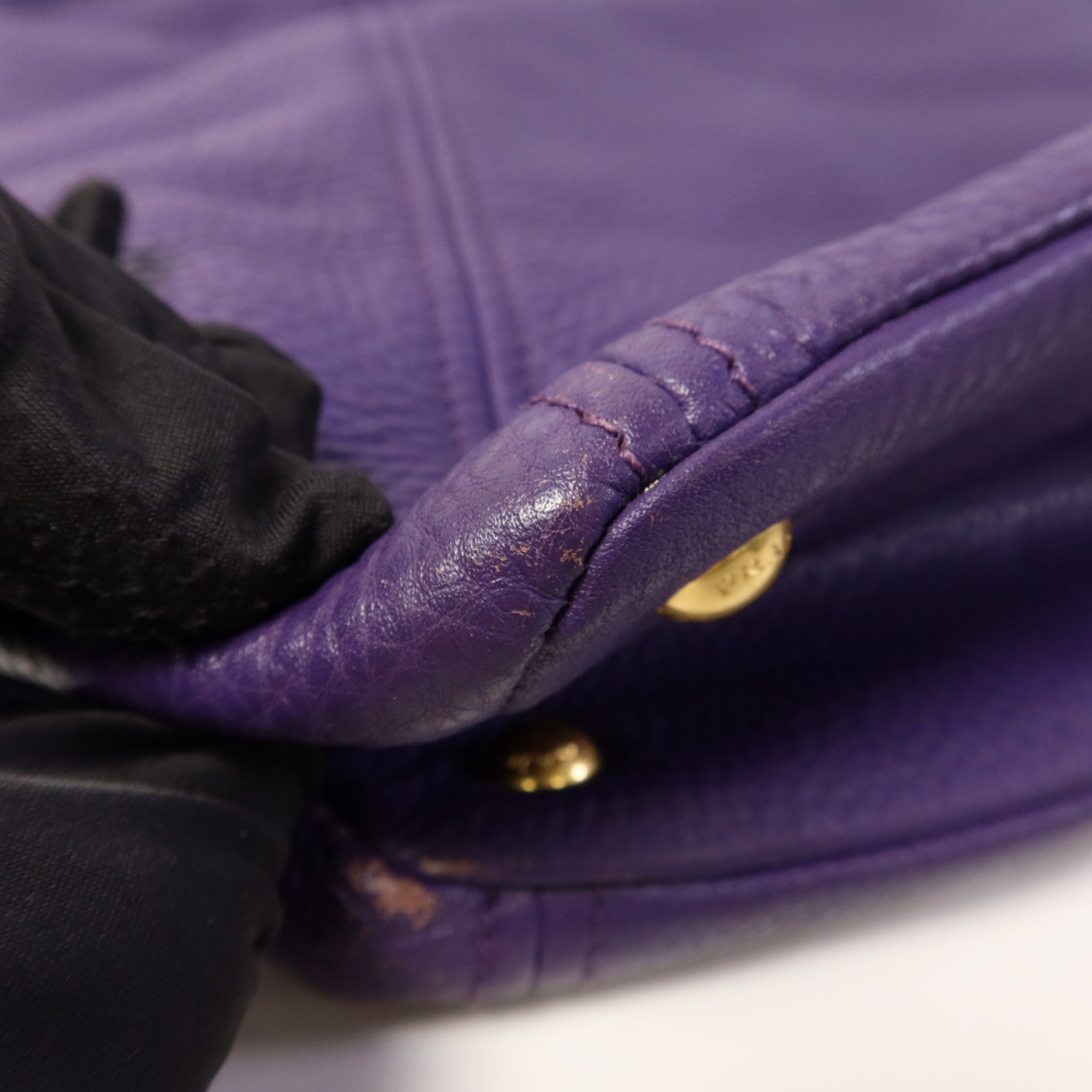 PRADA 牛皮皮革2 Way Shoulder Bag金扣手挽肩背兩用袋