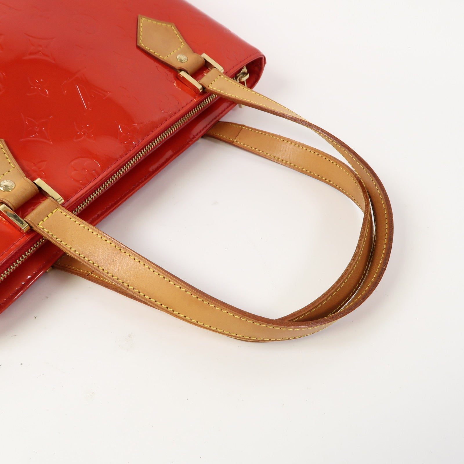 LOUIS VUITTON 【清倉大減價】Vernis Huston 金扣Tote Bag紅色