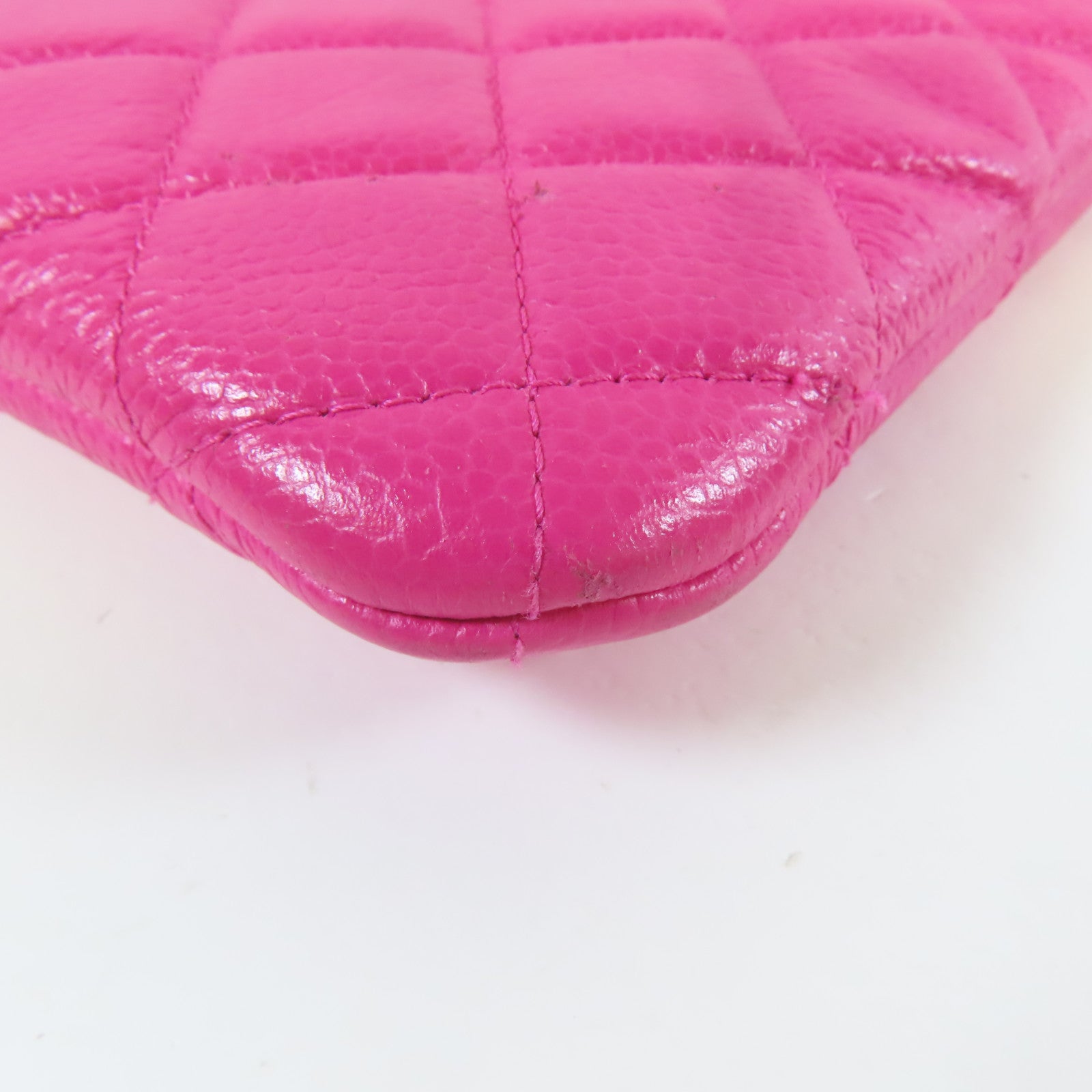 CHANEL 【激減優惠】菱格牛皮皮革Clutch銀扣手拿包粉紅色